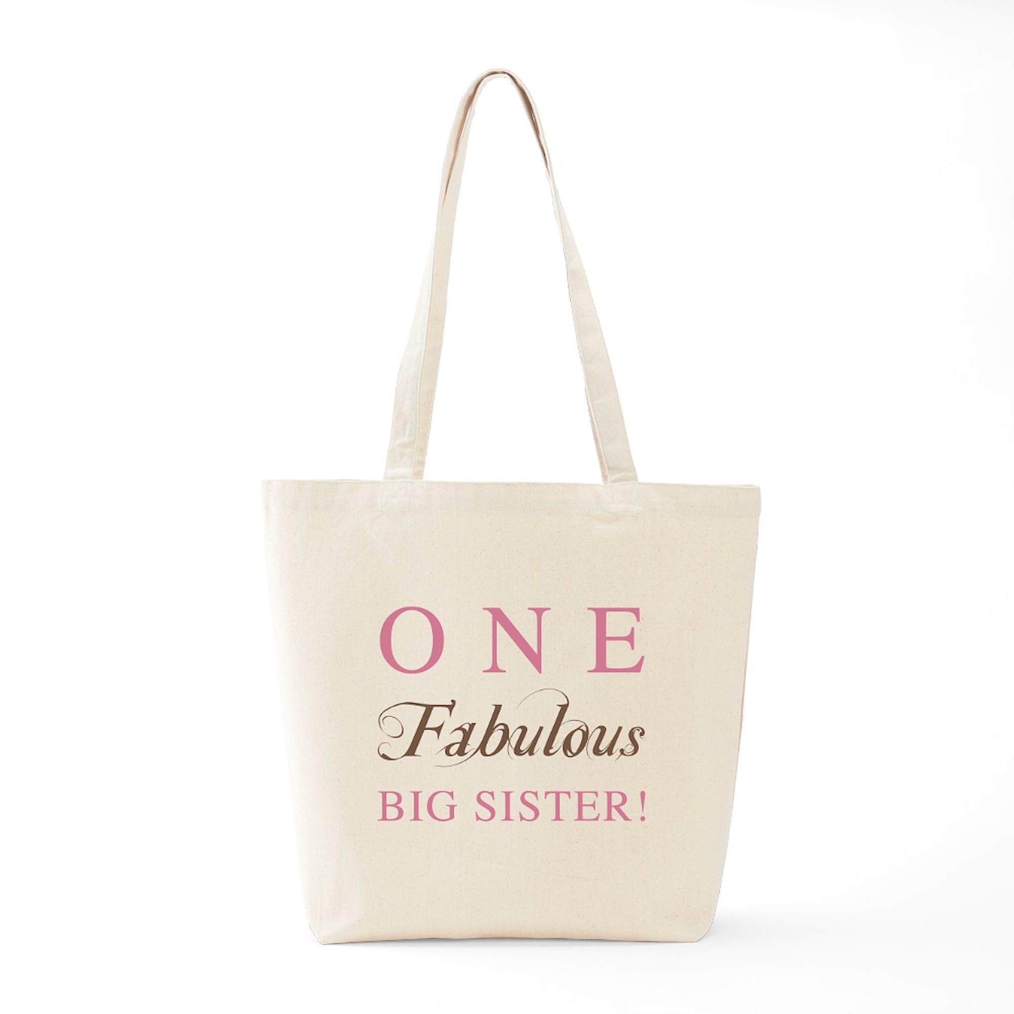 One Fabulous Big Sister Tote Bag - Natural Canvas Reusable Shopping Bag for Women - Perfect for Groceries, Beach Trips & Everyday Use