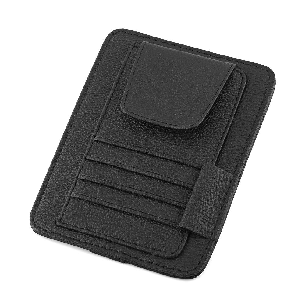 Car Sun Visor Organizer - Black Storage Pouch for Cards & Glasses | Perfect for Road Trips