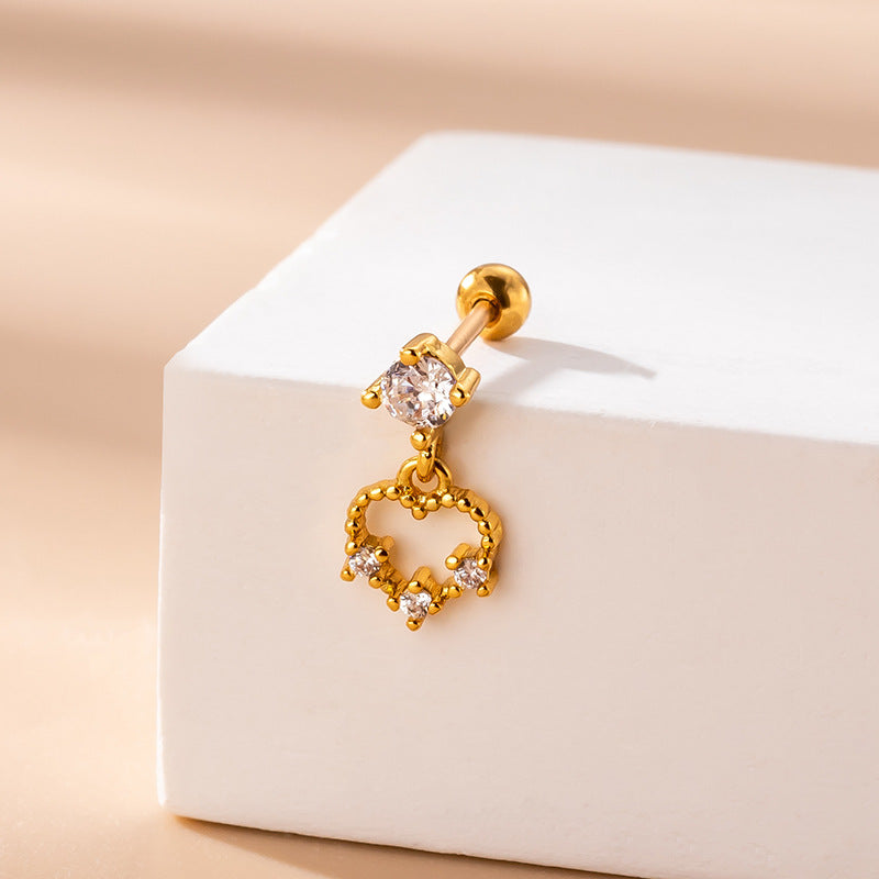 20G Heart Conch Stud Tragus Helix Ball Back Earrings - Dainty Cartilage Piercing Jewelry for Women | Perfect for Everyday Wear, Parties & Special Occasions | HSPJ785