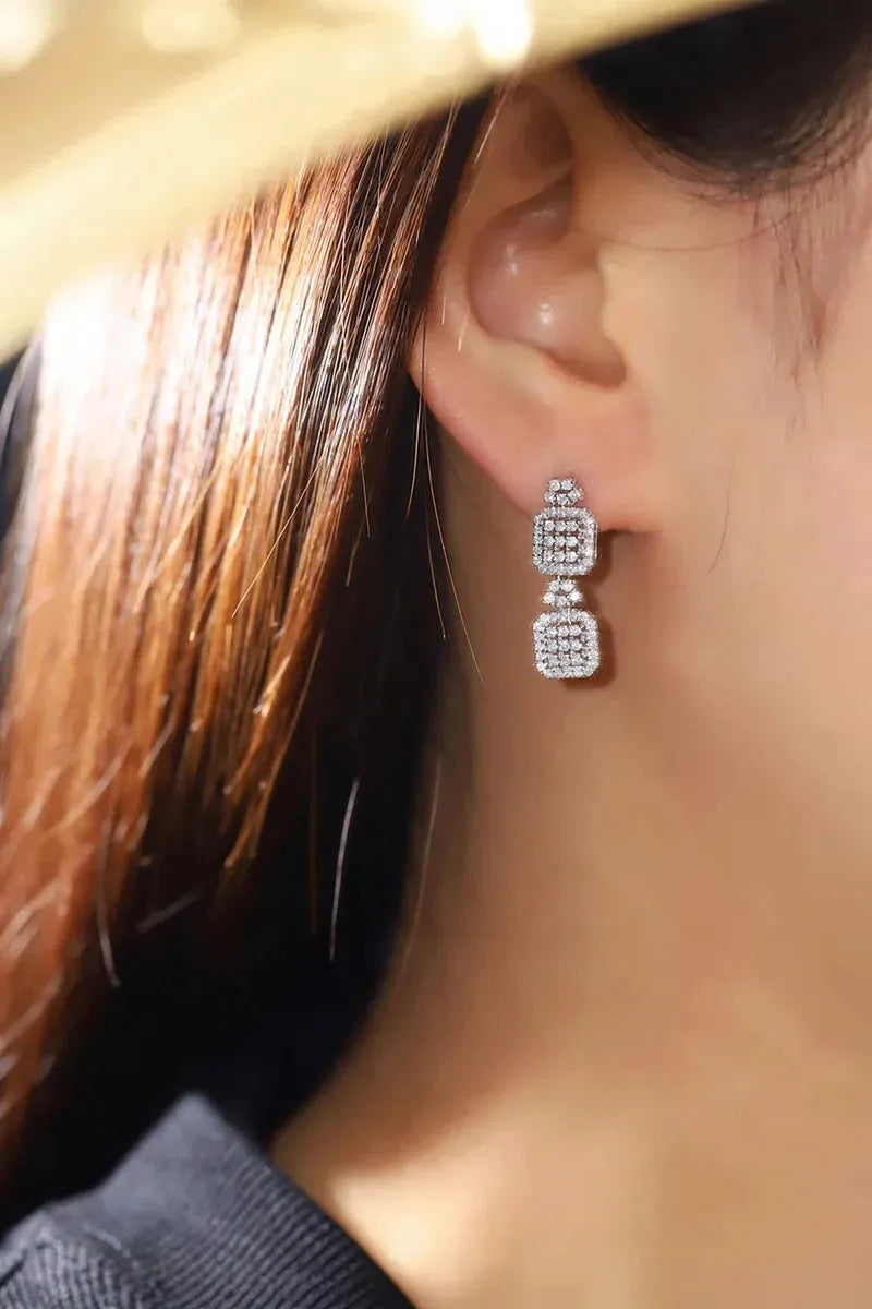 18K White Gold Diamond Drop Earrings for Women - 0.90 Carat Natural Diamond Luxury Wedding Jewelry | Elegant Dangle Earrings for Bridal, Anniversary & Special Occasions