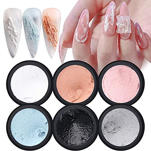 6Boxes 3D Sand Texture Gypsum Gel Nail Polish Kit - DIY Nail Art Design with Soak Off Varnish for Manicure Decoration | Perfect for Salon, Home Use & Party Nail Art