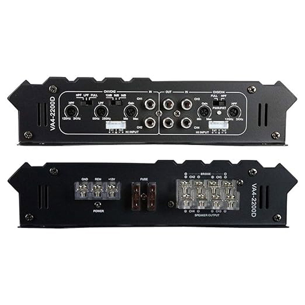Power Acoustik VA4 2200D 2200W 4-Channel Car Amplifier - Class A/B Full Range Audio for Cars, Trucks & SUVs - Perfect for Upgrading Your Vehicle Sound System