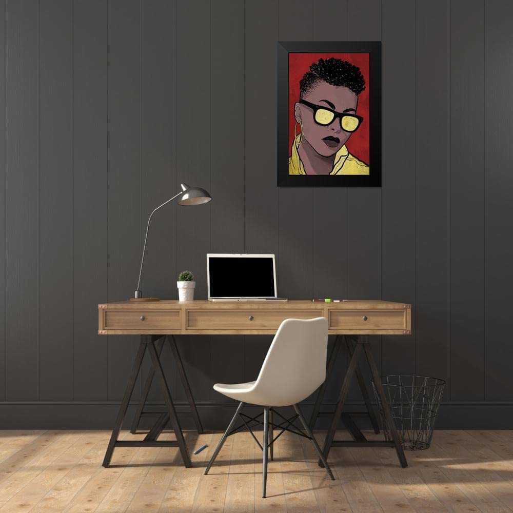ArtDirect - Prime, Marcus 17x24 Inch Black Modern Framed Wall Art Print 'Fashion Majesty 1' - Perfect for Living Room, Bedroom & Office Decor
