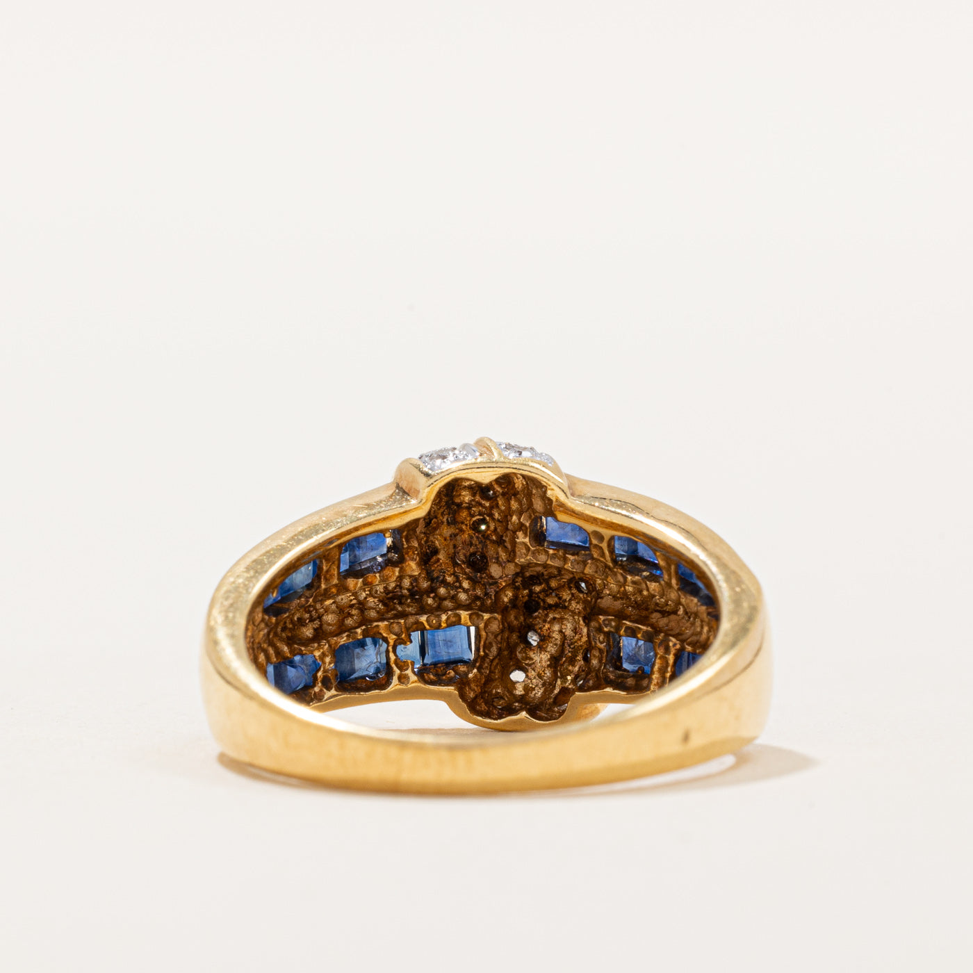 Elegant 0.60ctw Sapphire & 0.06ctw Diamond Knot Ring - Size 6.25 | Perfect for Anniversaries, Engagements & Special Occasions