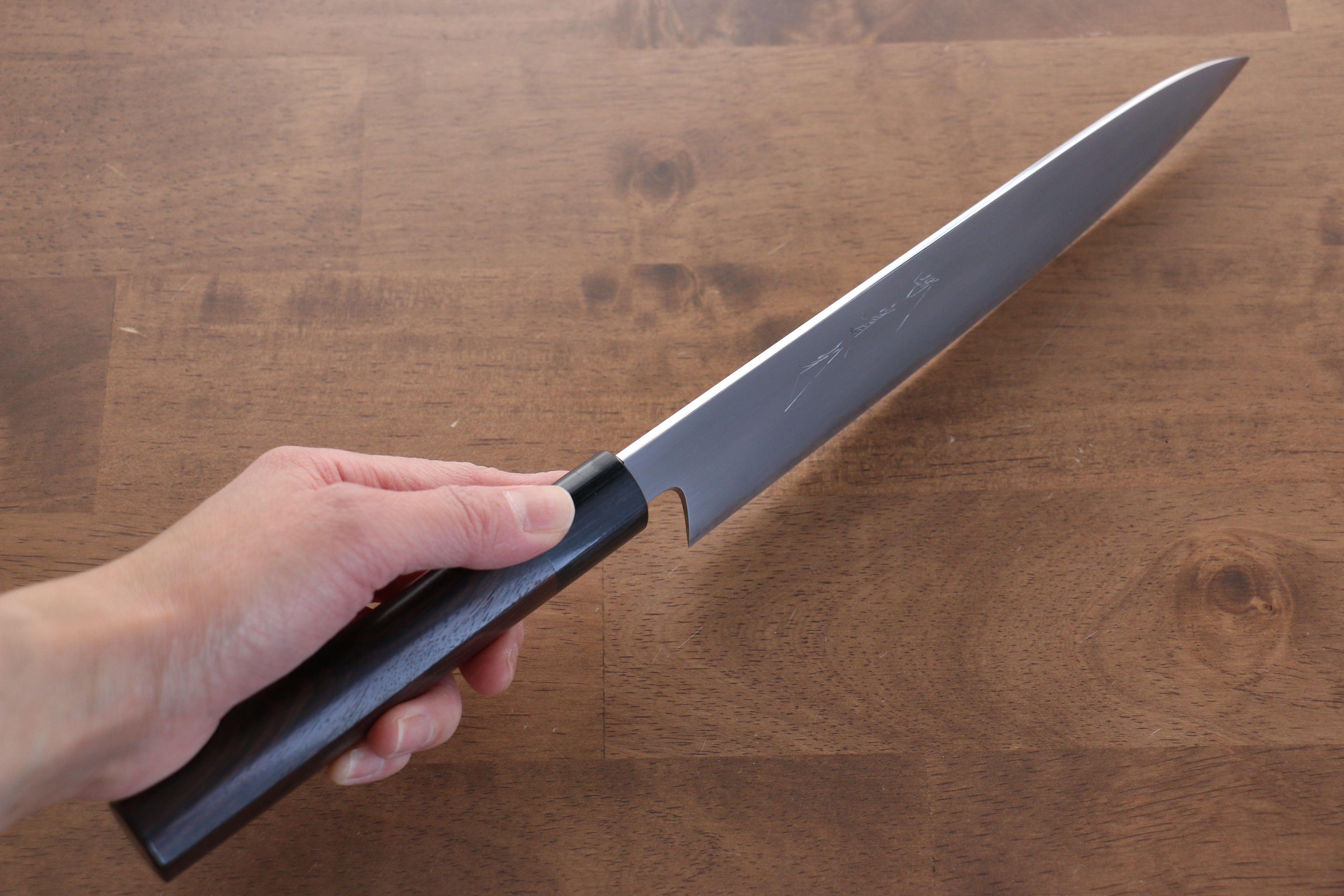 Premium Jikko White Steel No.2 Gyuto Chef Knife 210mm - Japanese High Carbon Steel Blade with Exquisite Shitan Handle - Perfect for Sushi, Meat Slicing & Professional Kitchen Use