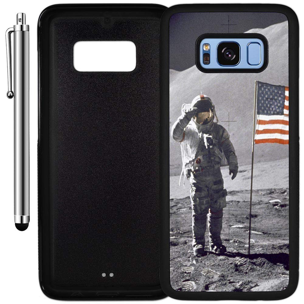 Custom NASA Moon Landing Case for Samsung Galaxy S8 - Ultra Slim Edge-to-Edge Rubber Cover with Stylus Pen | Lightweight Protective Phone Case | Perfect for Space Enthusiasts & Daily Use