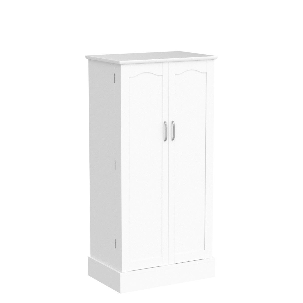 Jehiatek 47” White Freestanding Kitchen Pantry Cabinet with Adjustable Shelves & Doors - Perfect for Kitchen, Living Room, and Dining Room Storage Solutions