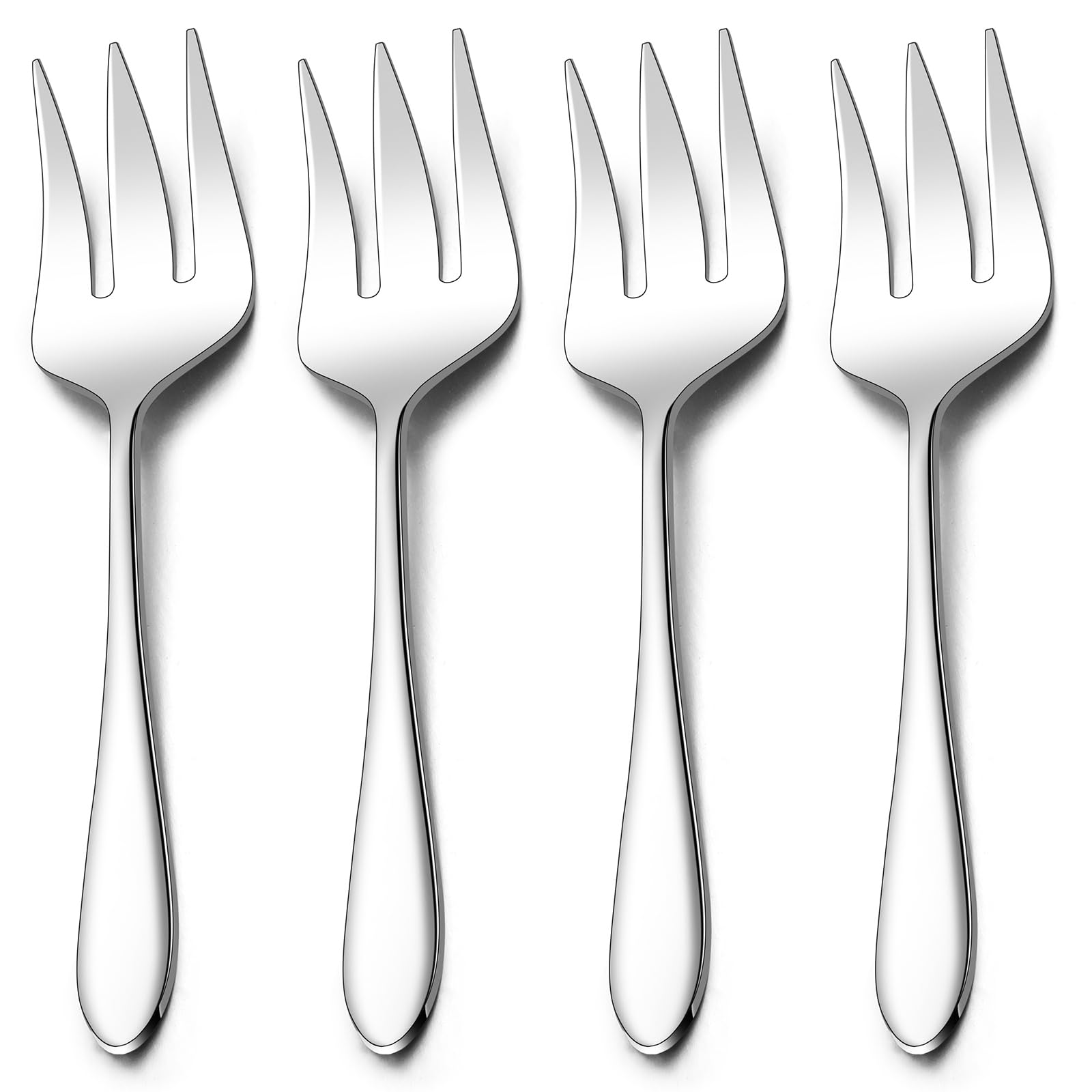 Premium Stainless Steel Serving Forks Set - 4-Piece Metal Hostess Utensils for Meat, Catering, Buffet, Party, Kitchen & Restaurant - Non-Toxic & Dishwasher Safe - Perfect for Dinner Parties, BBQ, Wedding Buffets & Professional Catering