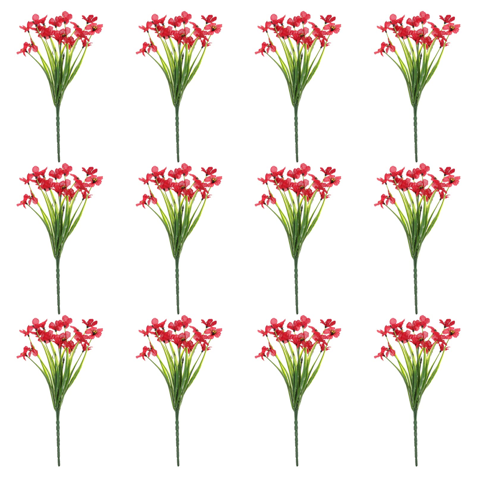 12pcs Artificial Violet Flowers - Fake Plastic Plants for Wedding Decor, DIY Vase Arrangements, Home & Office Decoration - Purple Floral Centerpiece for Table, Party, and Event Scenes