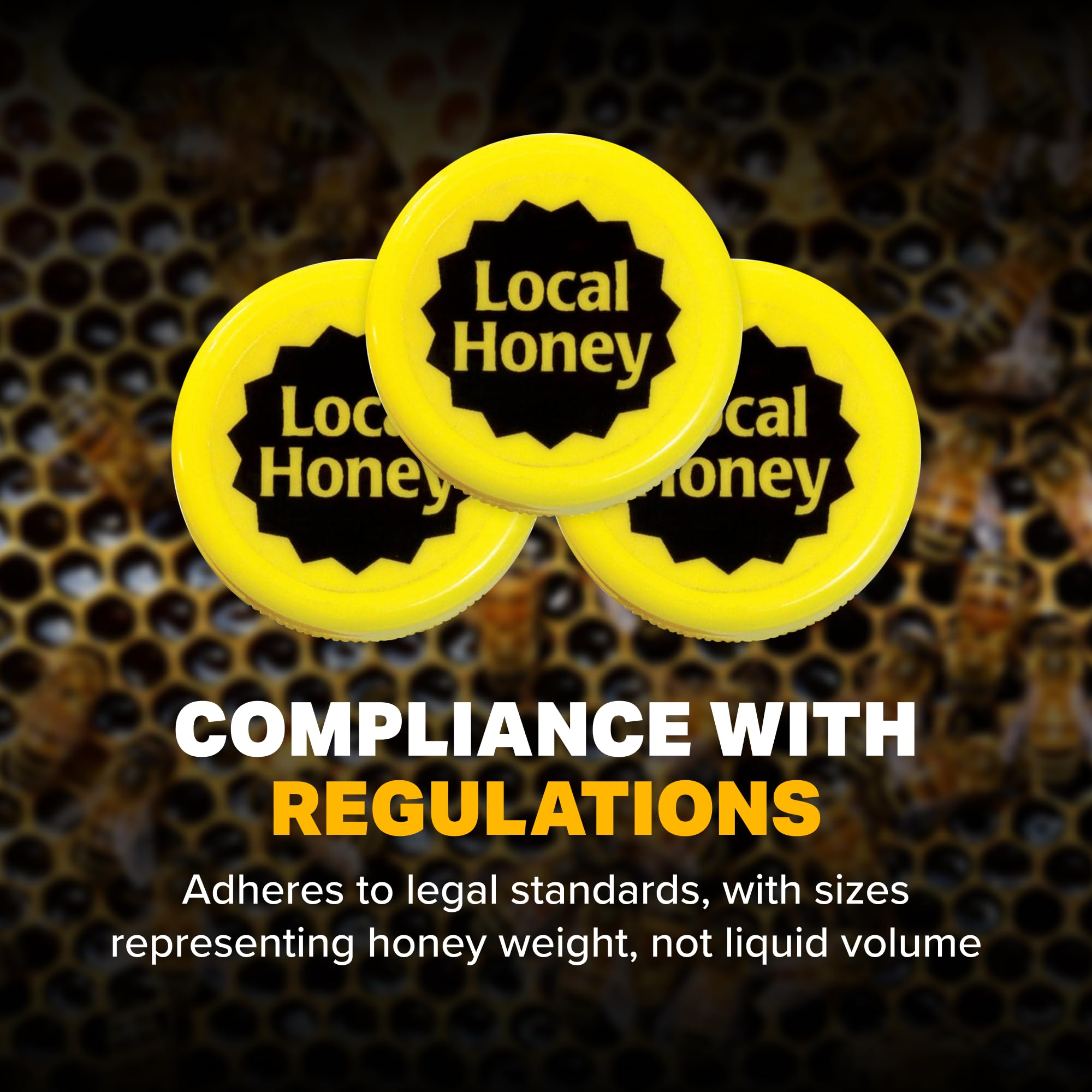 Mann Lake Honey Labels - Transparent Sticker for Flip Top Lids (250ct) - Perfect for Home Beekeeping & Gift Packaging