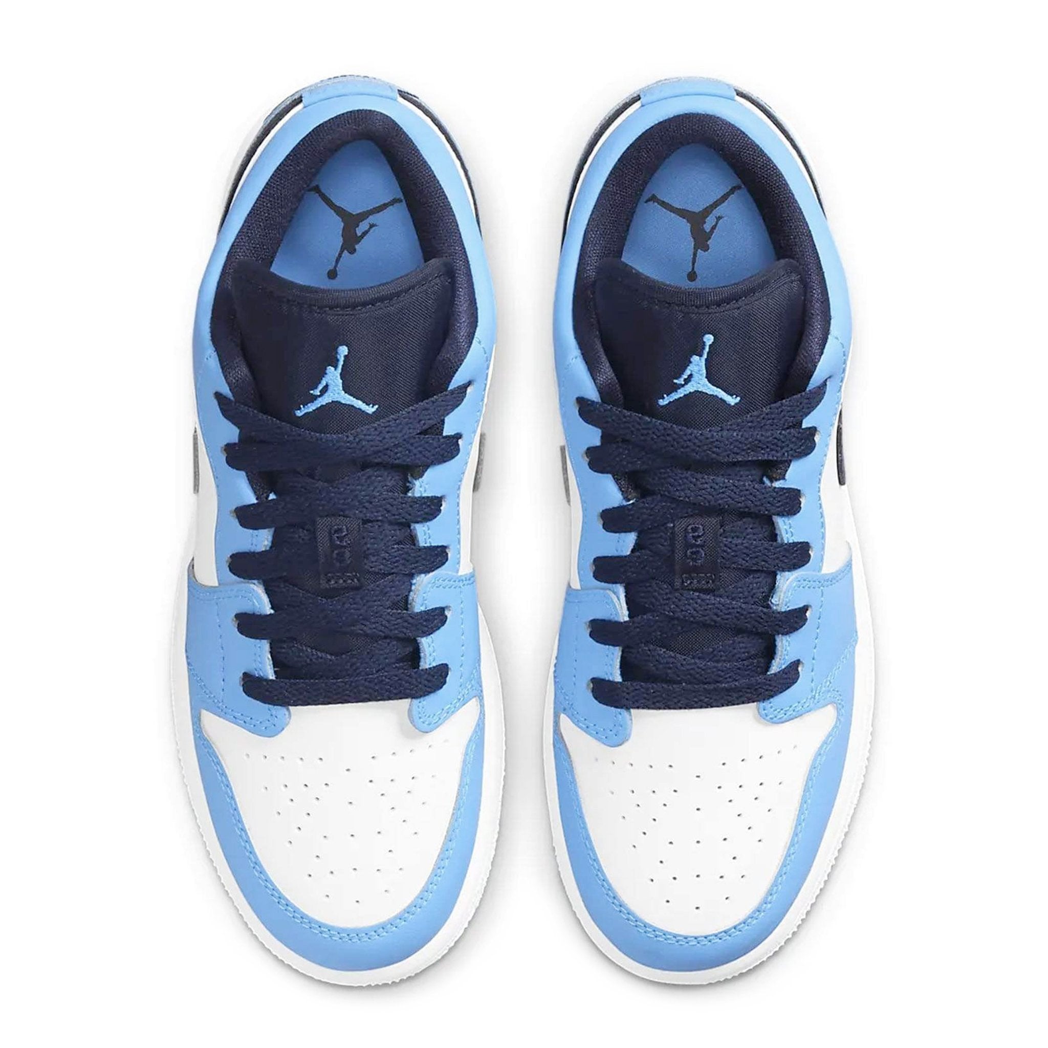 Air Jordan 1 Low UNC University Blue Sneakers for Girls (GS) - Comfortable Basketball Shoes for School, Sports & Casual Wear