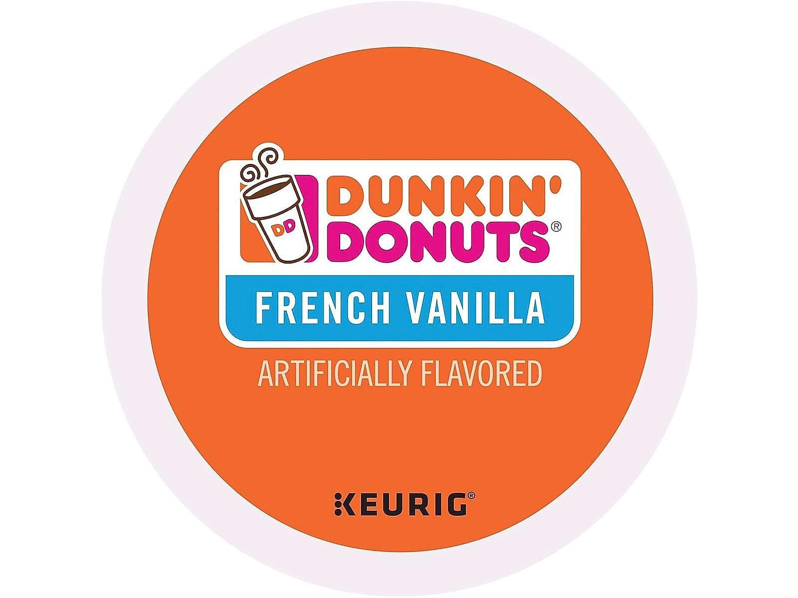 Dunkin' Donuts French Vanilla Medium Roast Coffee K-Cup Pods - 24 Count Box (400847) | Perfect for Keurig Brewers, Office Coffee Break & Morning Energy Boost