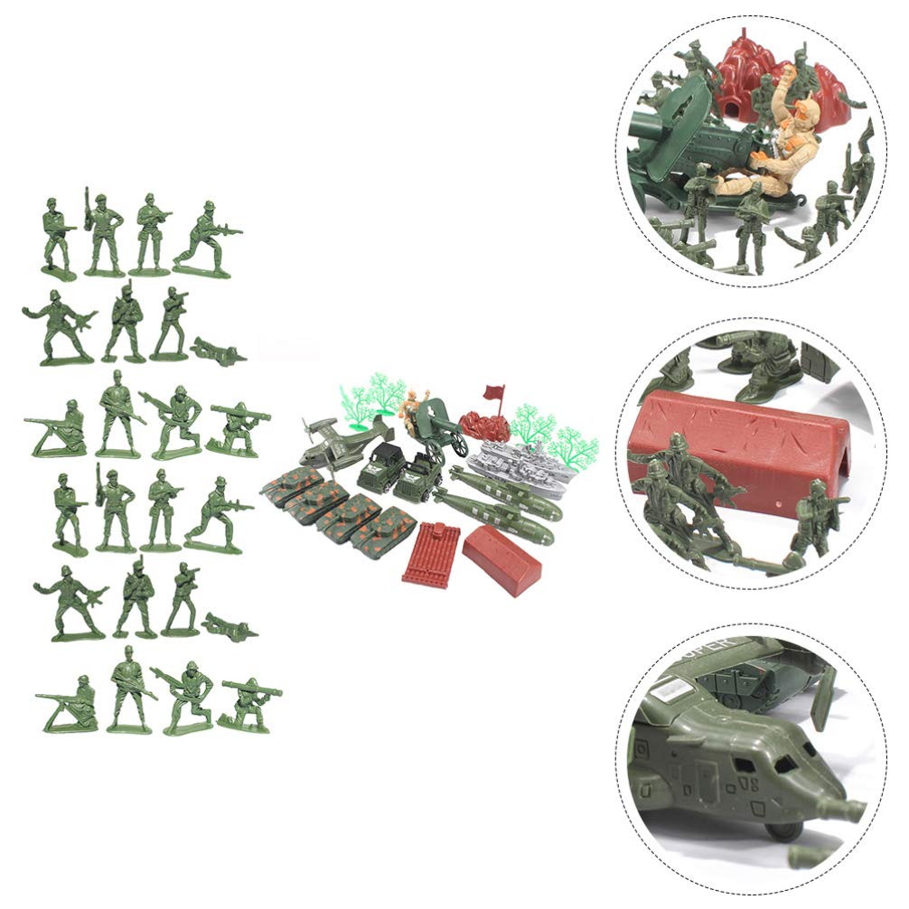 NUOBESTY 120PCS Army Soldier Toy Figures Set - Green Plastic Military Men with Movable Joints for Kids, Boys & Collectors - Battle Play, Diorama Scenes, War Game & Gift for Children