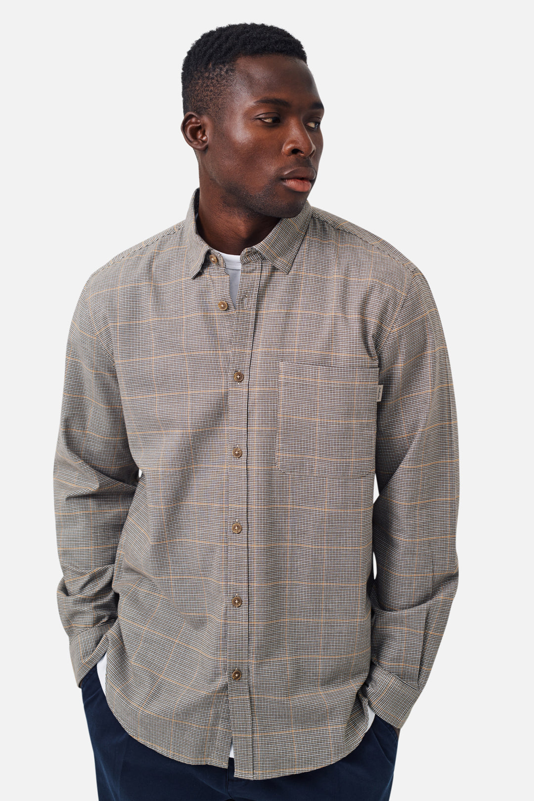 The Clemons Long Sleeve Tweed Shirt for Men - Classic Casual Button Down Shirt for Office, Date Night & Fall Outfits