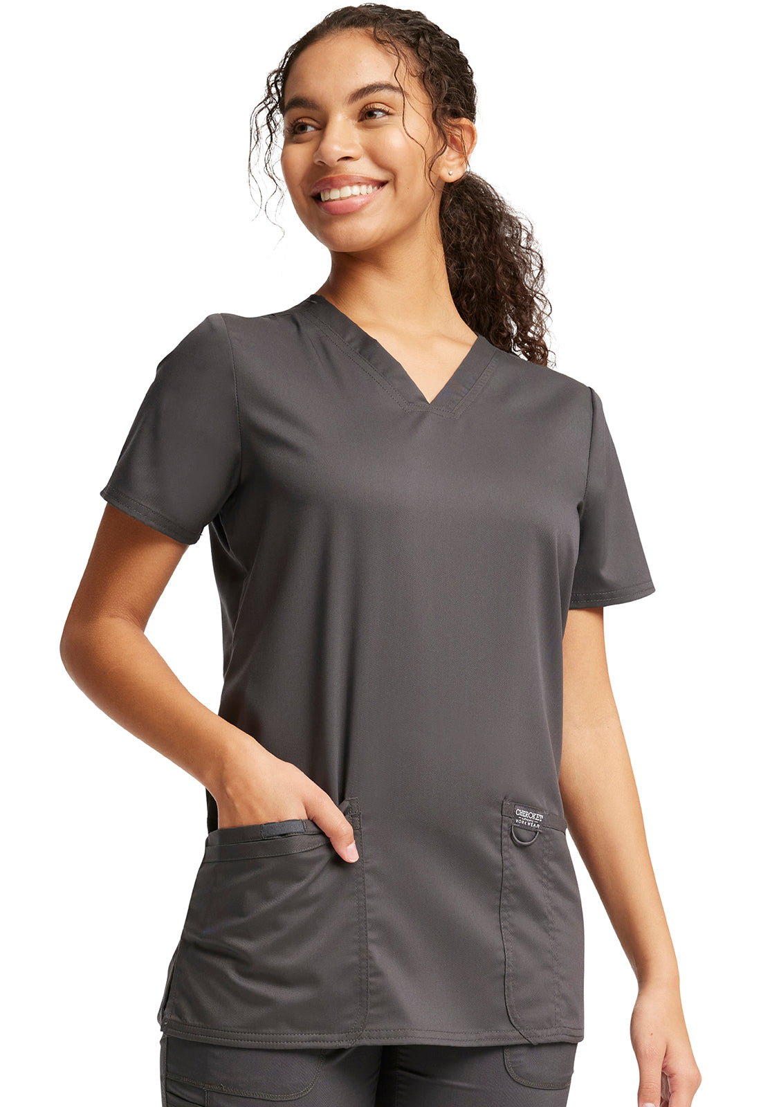 Women's 3 Pocket V-Neck Scrub Top - Comfortable Medical Uniform for Nurses & Healthcare Professionals - Perfect for Hospitals, Clinics & Dental Offices