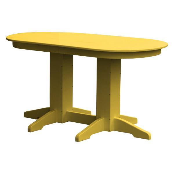Eco-Friendly Recycled Plastic Oval Dining Table - Sustainable Outdoor/Indoor Use for Patio, Garden, or Kitchen