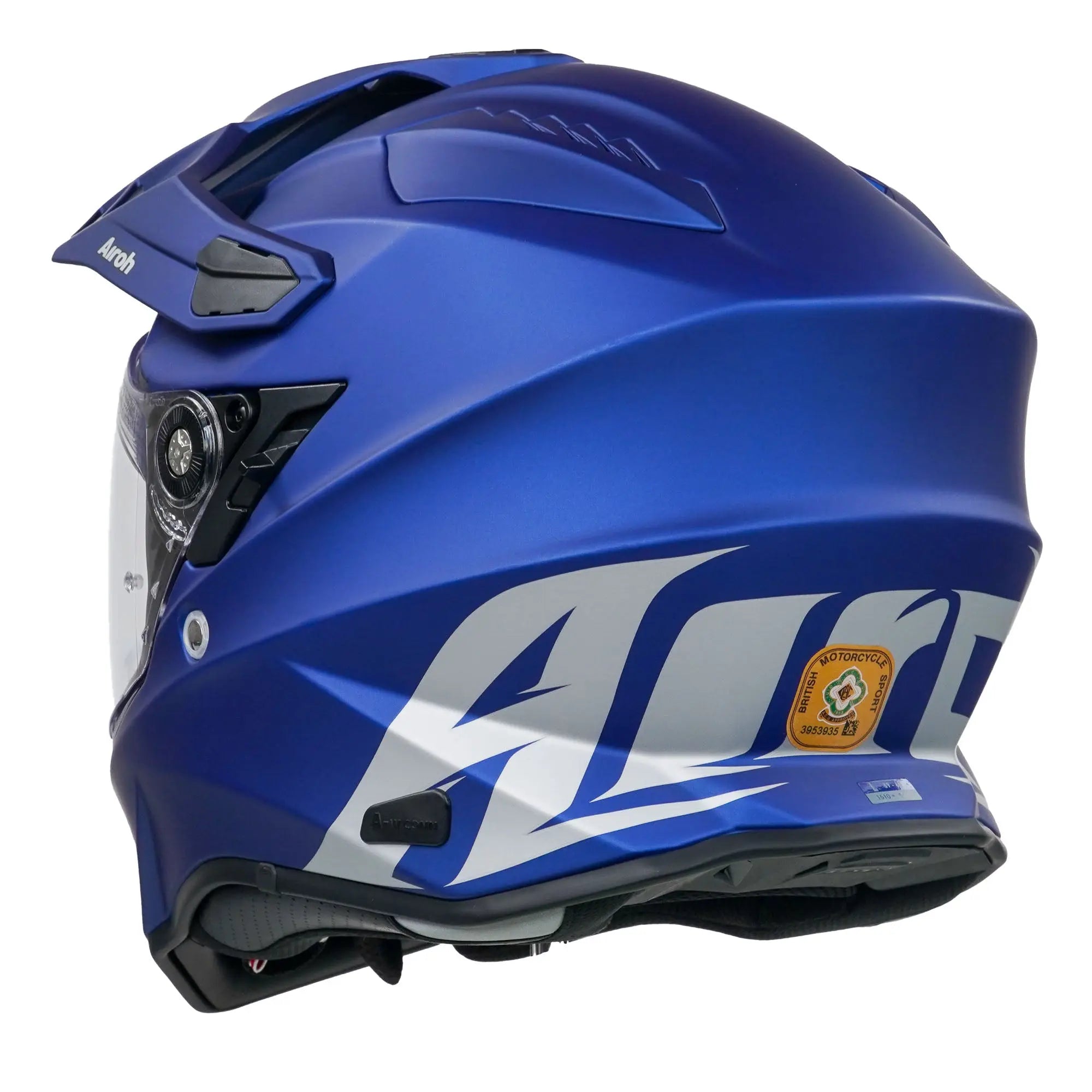 Airoh Commander Adventure Matt Blue Motorcycle Helmet - Lightweight, DOT & ECE Certified for Off-Road & Street Riding - Perfect for Adventure Tours, Commuting & Urban Exploration