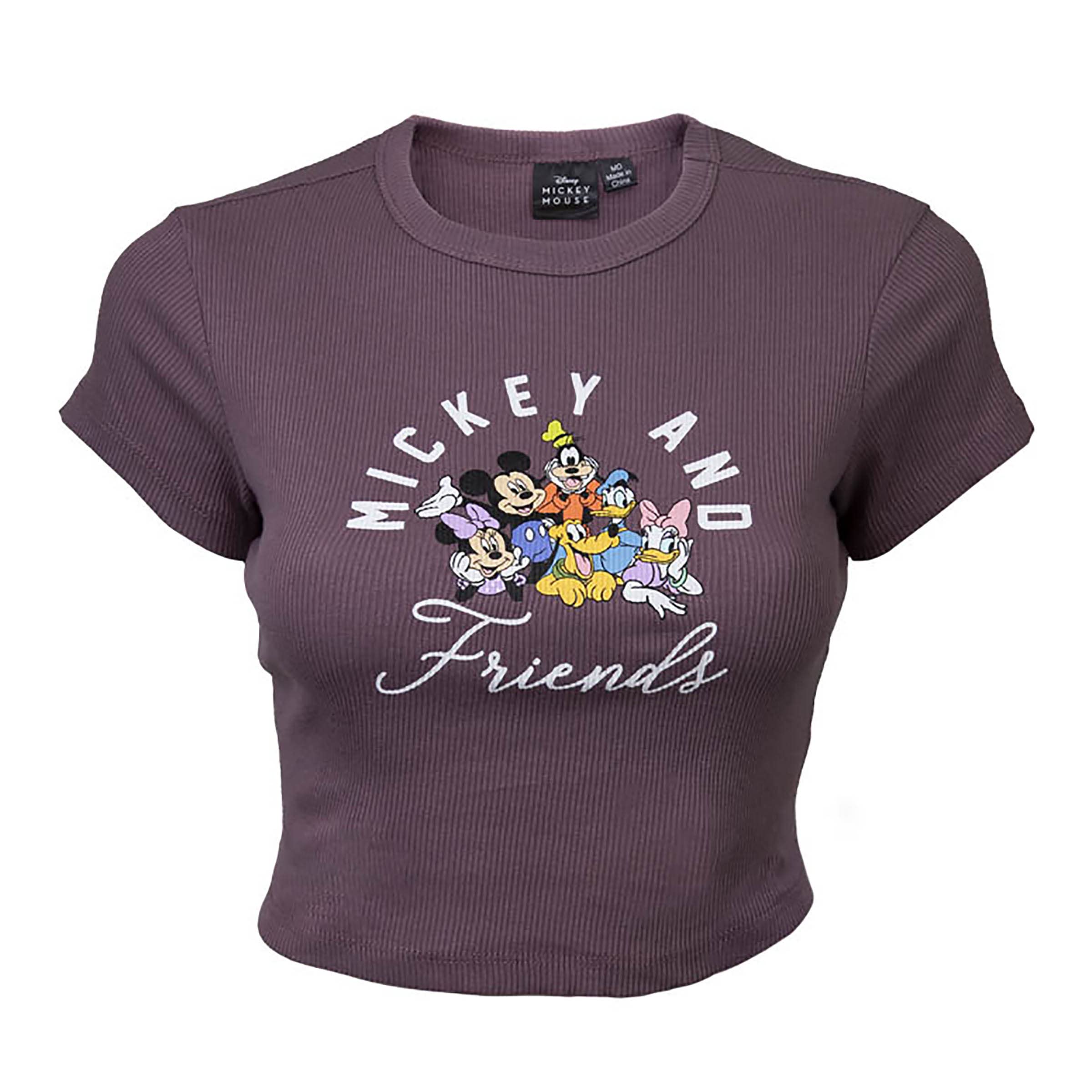 Disney Mickey and Friends Women's Crop T-Shirt - Cute Cartoon Graphic Tee for Casual Wear, Theme Parks, and Disney Fan Gifts