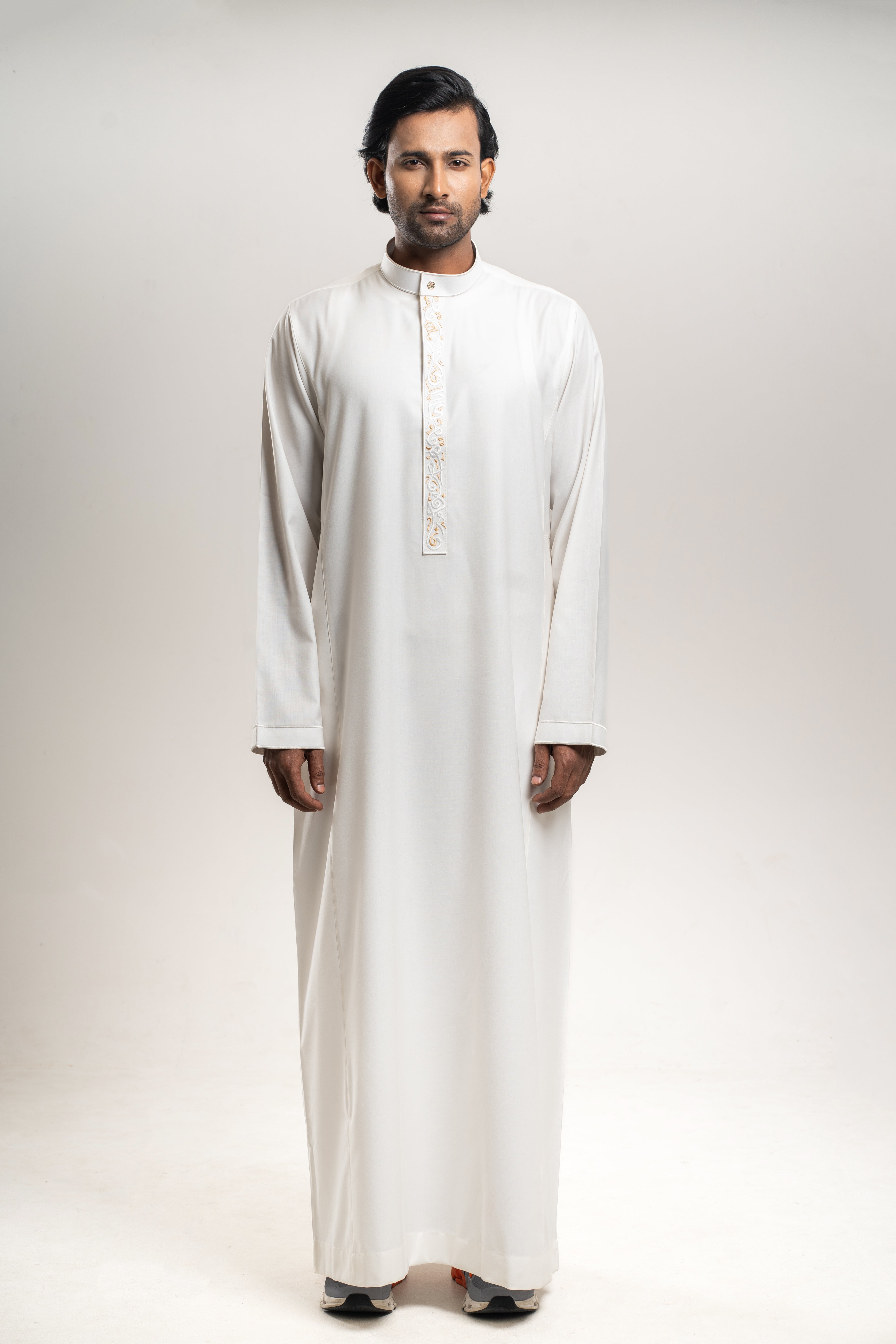 Premium Adult Thobe for Men - Classic Off White Islamic Robe - Father & Son Matching Outfits - Perfect for Eid, Ramadan, and Special Occasions