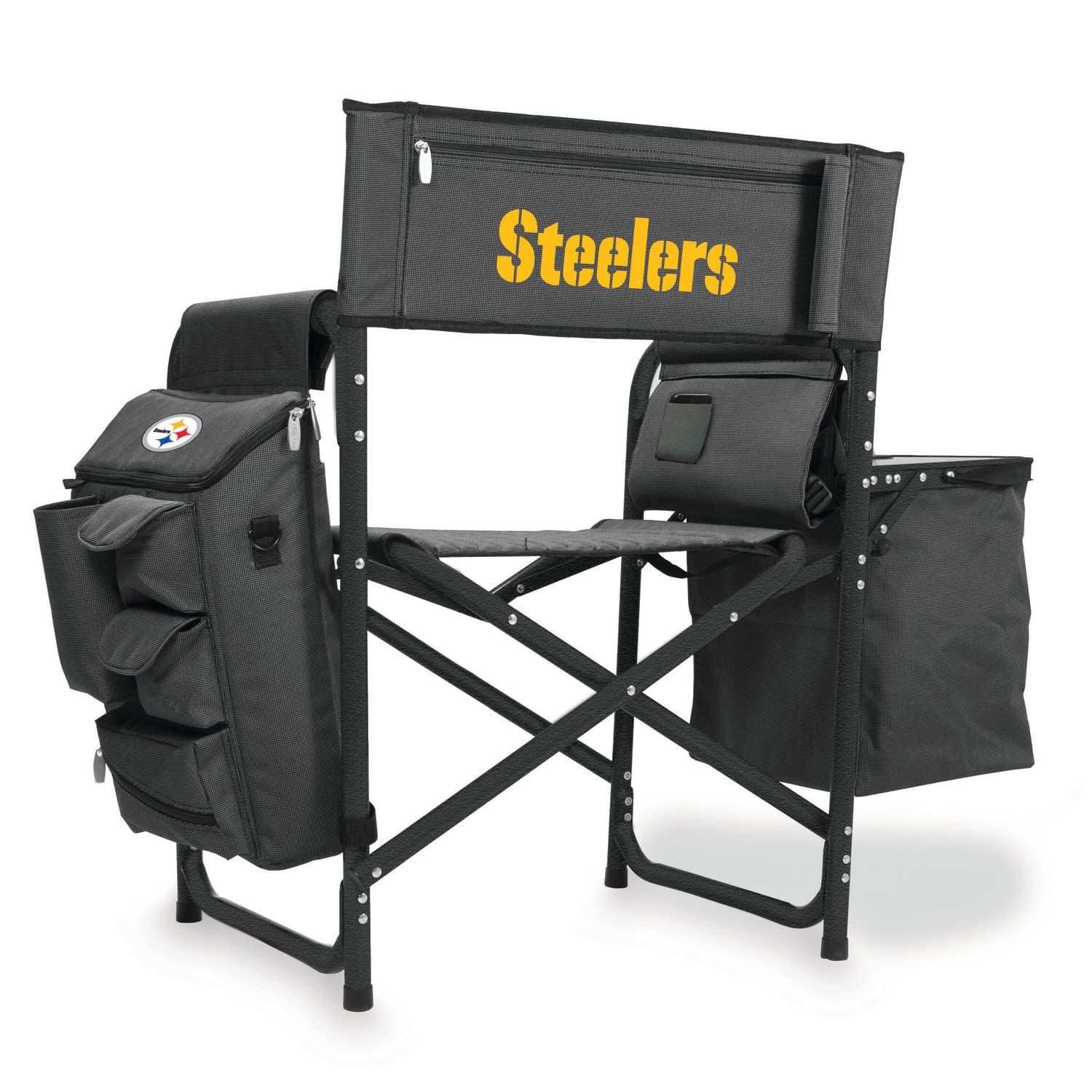 PICNIC TIME NFL Unisex-Adult NFL Fusion Portable Camping Chair with Side Table & Soft Cooler - Heavy Duty Outdoor Folding Chair for Beach, Lawn, Tailgating, Sports Events & Picnics