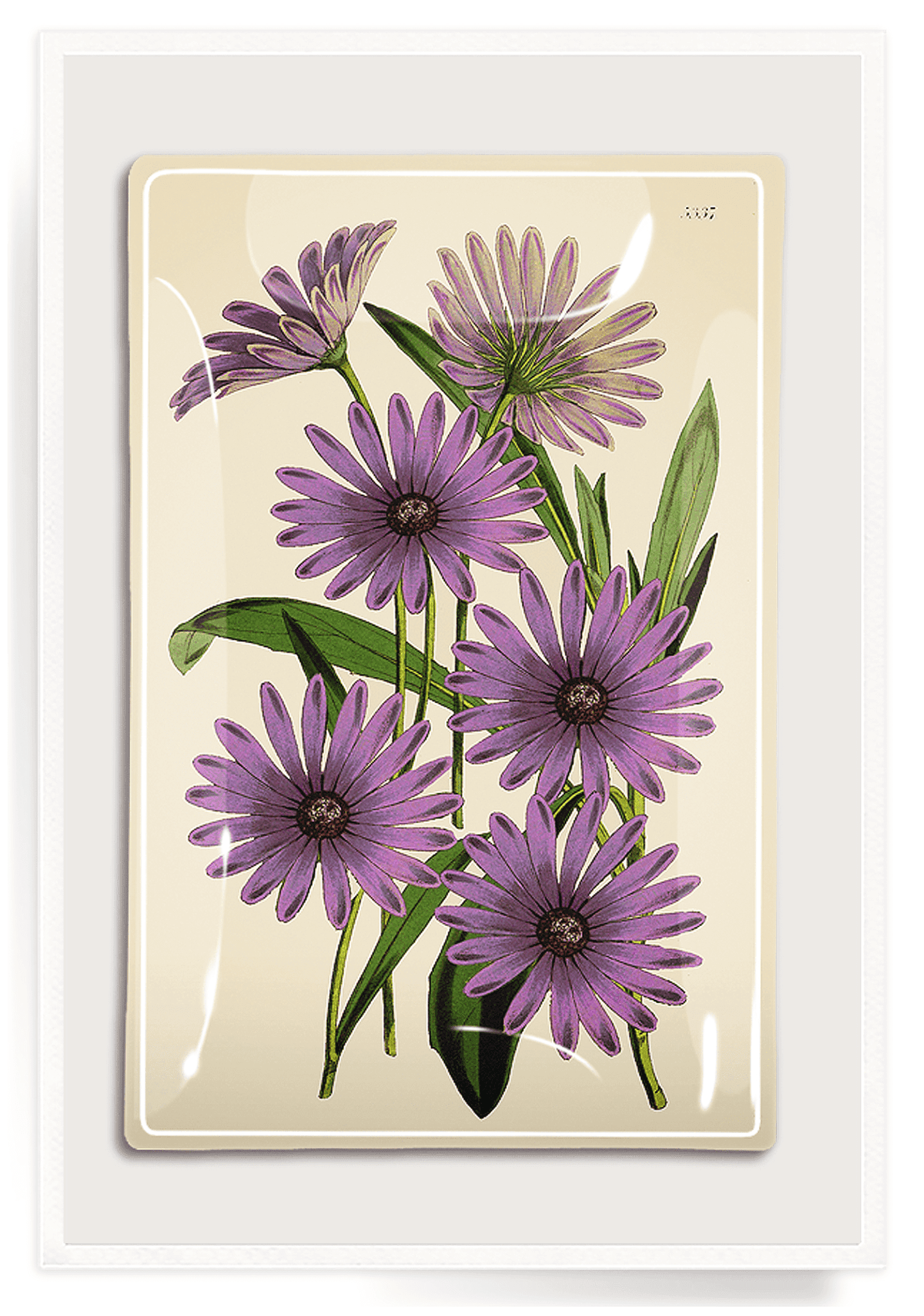 Purple Daisy Blossoms Decoupage Glass Tray - Handmade Floral Serving Tray for Tea Party, Home Decor & Gift Giving