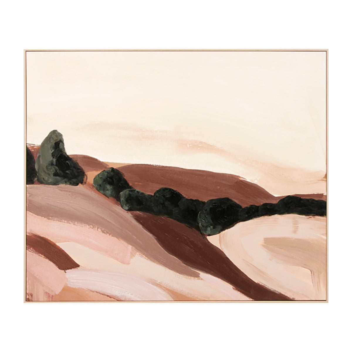 Desert Dawn Framed Canvas Wall Art - Modern Landscape Painting for Home & Office Decor - Perfect for Living Room, Bedroom or Office Wall Decor
