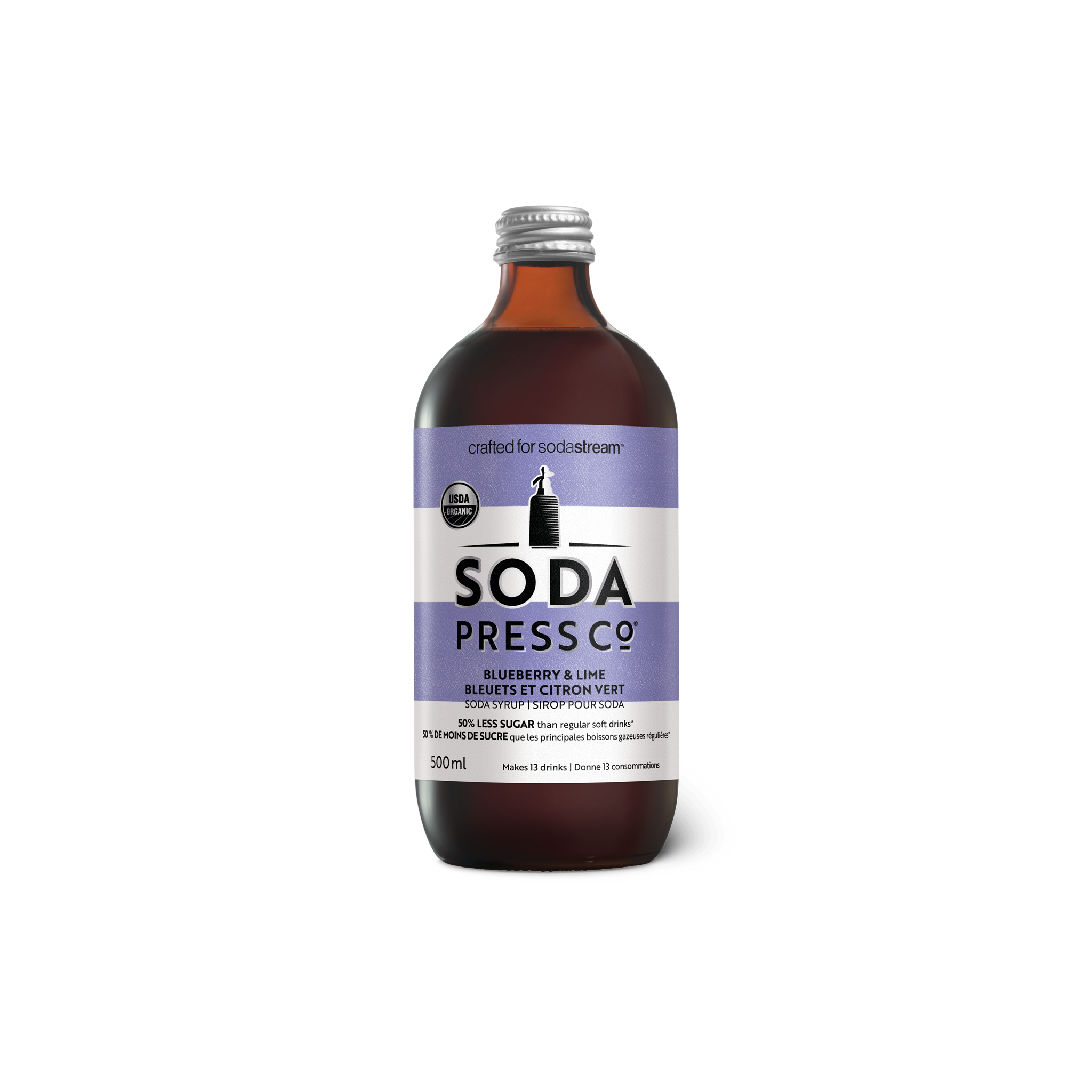 Blueberry Lime Soda Press - Home Carbonation System for Sparkling Water & DIY Soda - Perfect for Parties, Healthy Drinks & Kitchen Use