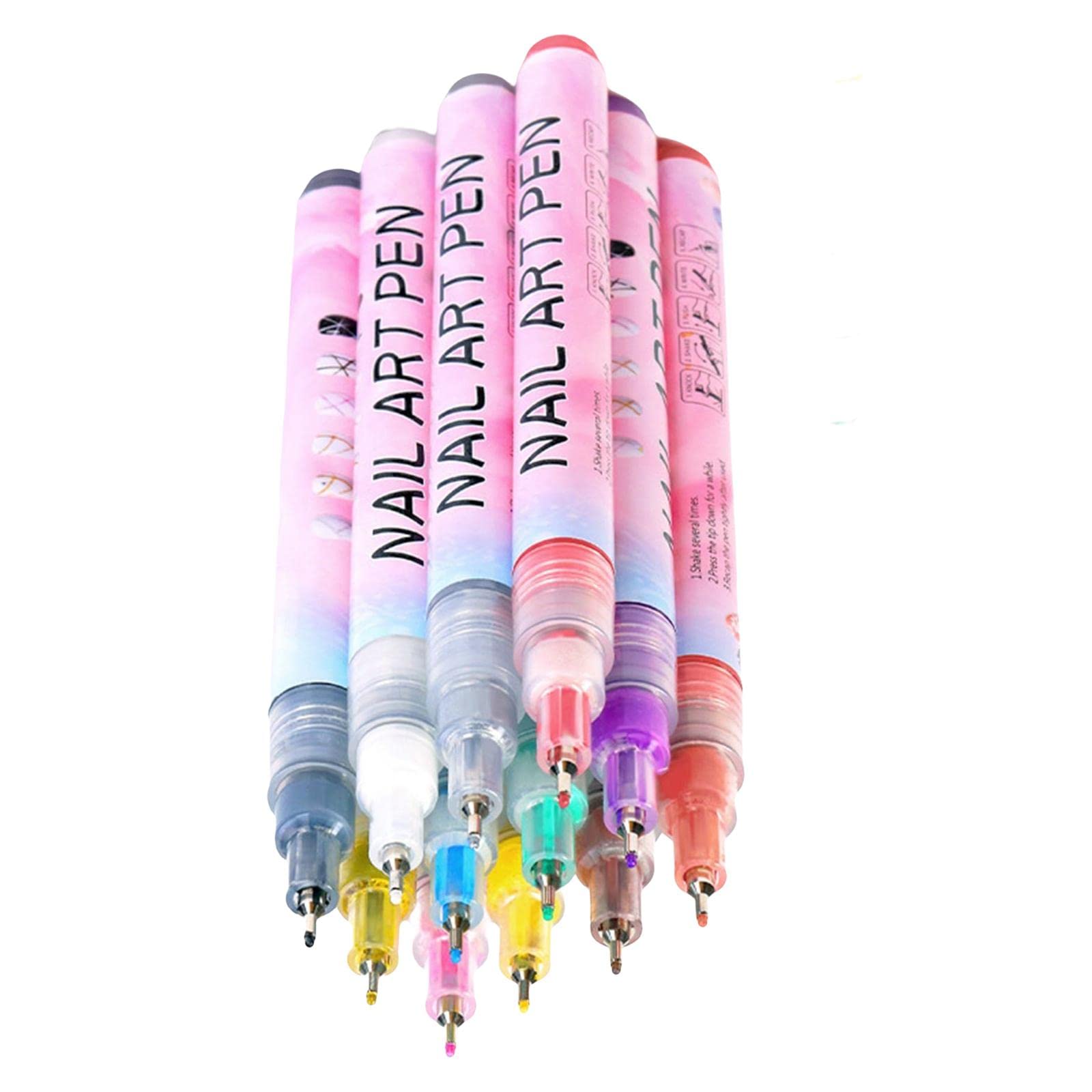 Harilla 12-Piece Nail Art Pen Set - Professional Detailing Pens for DIY Floral, Abstract & Line Designs | Perfect for Nail Art Beginners & Professionals | Home Salon & Party Nail Decorations