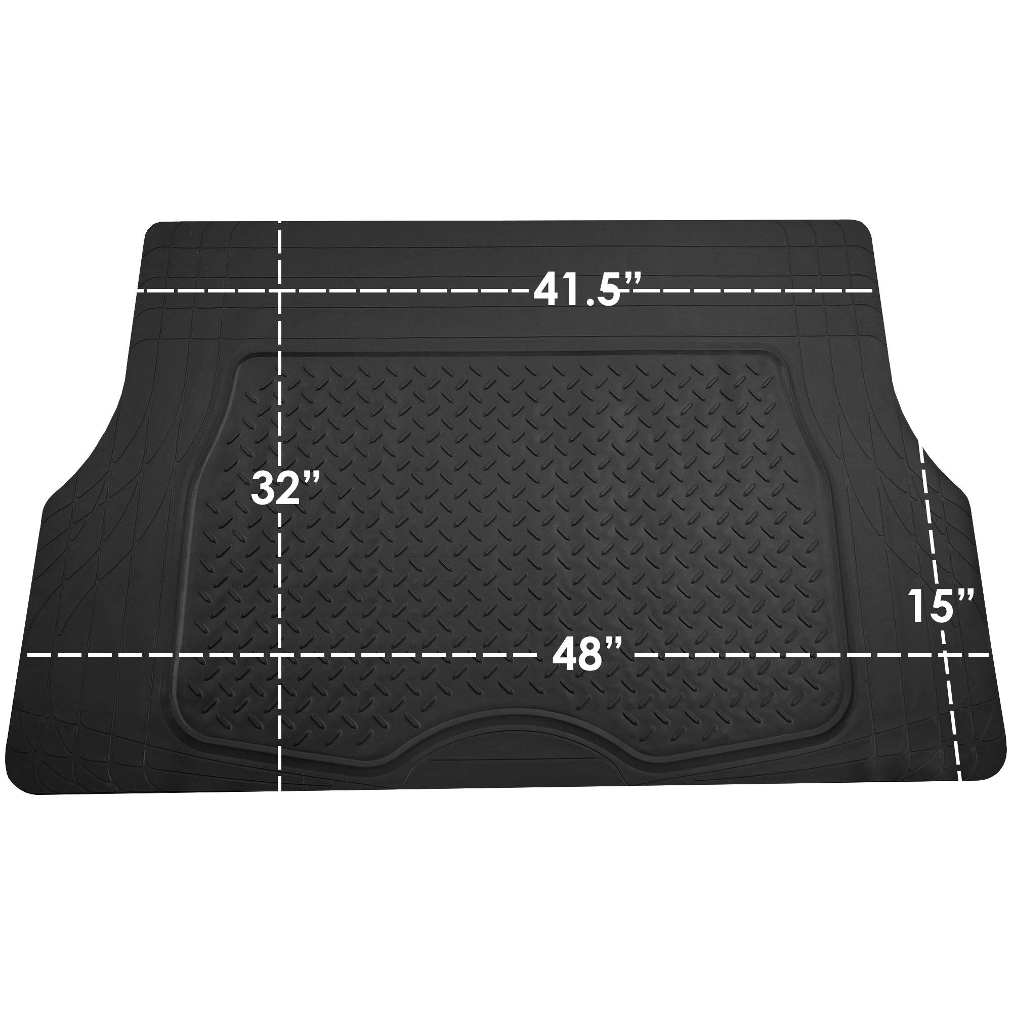 Premium All-Weather Car Floor Mats & Cargo Liner Set - Universal Fit for Cars, Trucks & SUVs | FH Group Semi-Custom Trimmable Liners | Durable Protection for Rain, Snow & Mud | Perfect for Daily Commute, Road Trips & Family Adventures (Black)