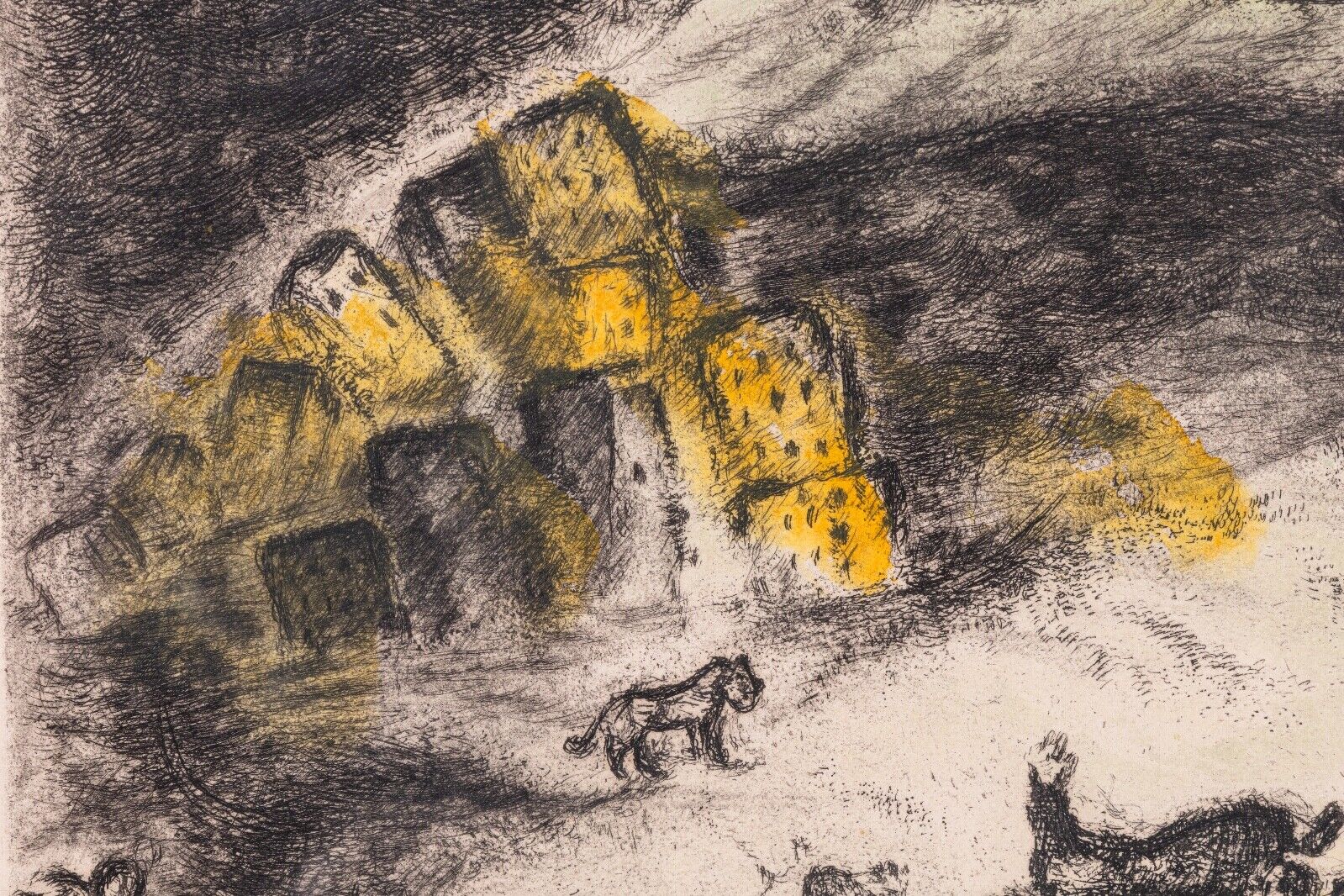 Marc Chagall Signed Etching - Oracle sur Babylone Plate 93 from The Bible Series | Limited Edition Art Print for Home Decor & Art Collectors
