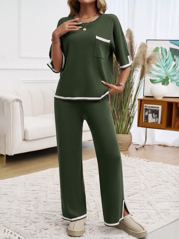 Stylish Color Block Sweater Set for Women - Trendy Knit Pullover & Cardigan Combo - Perfect for Fall Fashion, Casual Outings & Cozy Layering