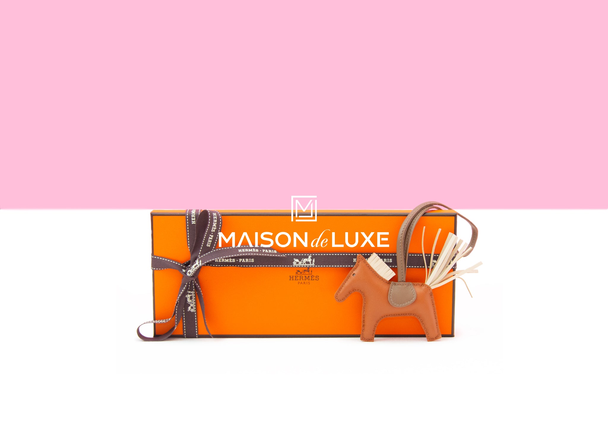 Authentic Hermes Gold, Craie & Etoupe Rodeo PM Bag Charm - Luxury Horse Design for Handbags, Purses & Accessories | Perfect Gift for Fashion Lovers & Hermes Collectors