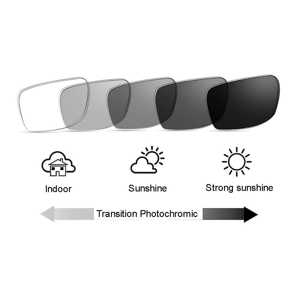 Smart Zoom Anti-Fatigue Reading Glasses for Men & Women - Photochromic Polarized Sunglasses with UV400 Protection (+2.50 Strength, Gold Frame) - Perfect for Office Work, Driving, and Outdoor Activities