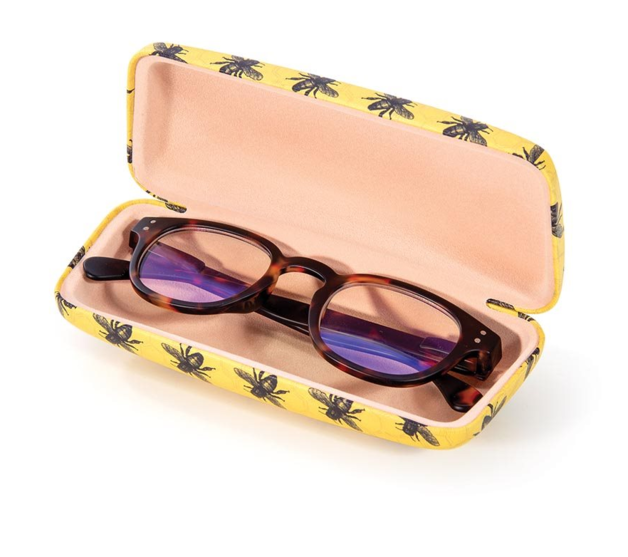 IS Gift Hardshell Glasses Case with Bees Design - Protective Eyewear Storage for Travel, Reading & Everyday Use
