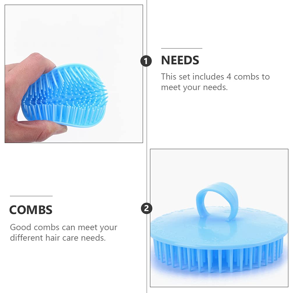 4-Piece Hair Scalp Massage Brush Set - Shampoo Brush & Head Massager for Deep Cleaning & Relaxation - Perfect for Hair Washing, Scalp Care & Stress Relief at Home or Salon