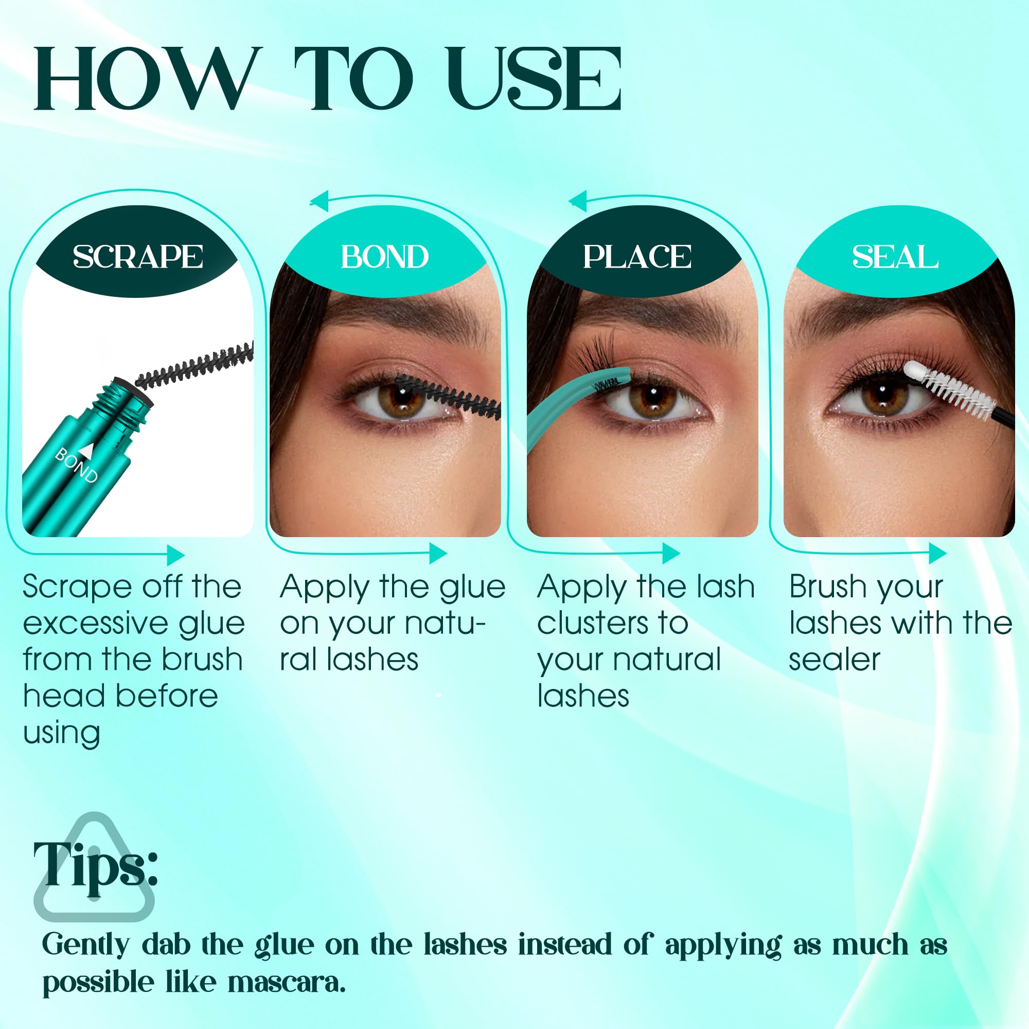 GEMERRY Waterproof Lash Bond & Seal Glue – 12ml Long-Lasting Eyelash Adhesive for Lash Clusters (72-96 Hour Hold) – Professional Strength DIY Eyelash Extension Glue for Home Use – Perfect for Parties, Weddings & Daily Wear