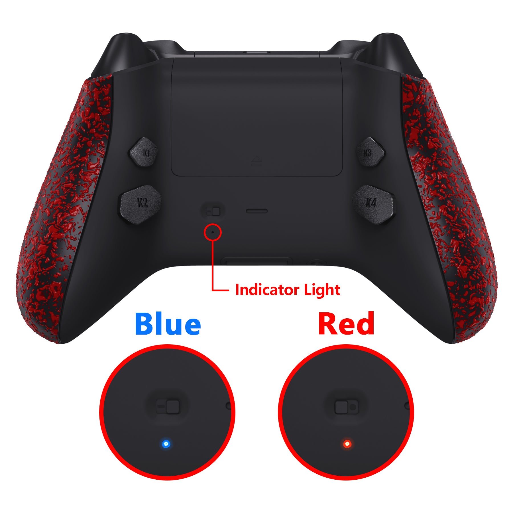 eXtremeRate Textured Red HOPE Remappable Back Button Kit for Xbox Series X/S Controller - Upgrade Boards, Redesigned Shell & Side Rails - Perfect for Gaming, Competitive Play & Custom Controller Mods (Controller Not Included) RX3P3043