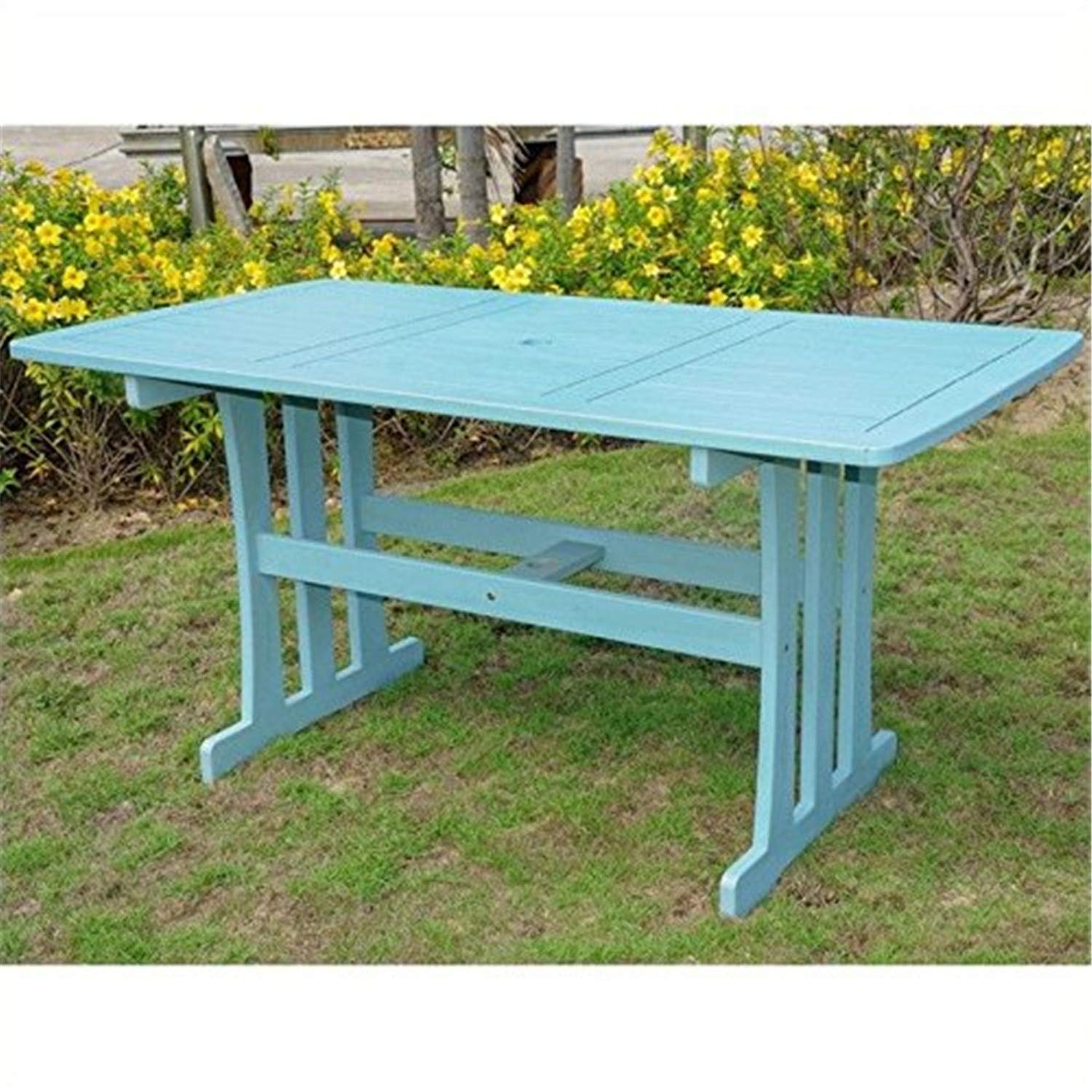 Acacia Wood Rectangular Dining Table - Solid Wood Farmhouse Table for Kitchen, Dining Room & Outdoor Patio | International Caravan Furniture