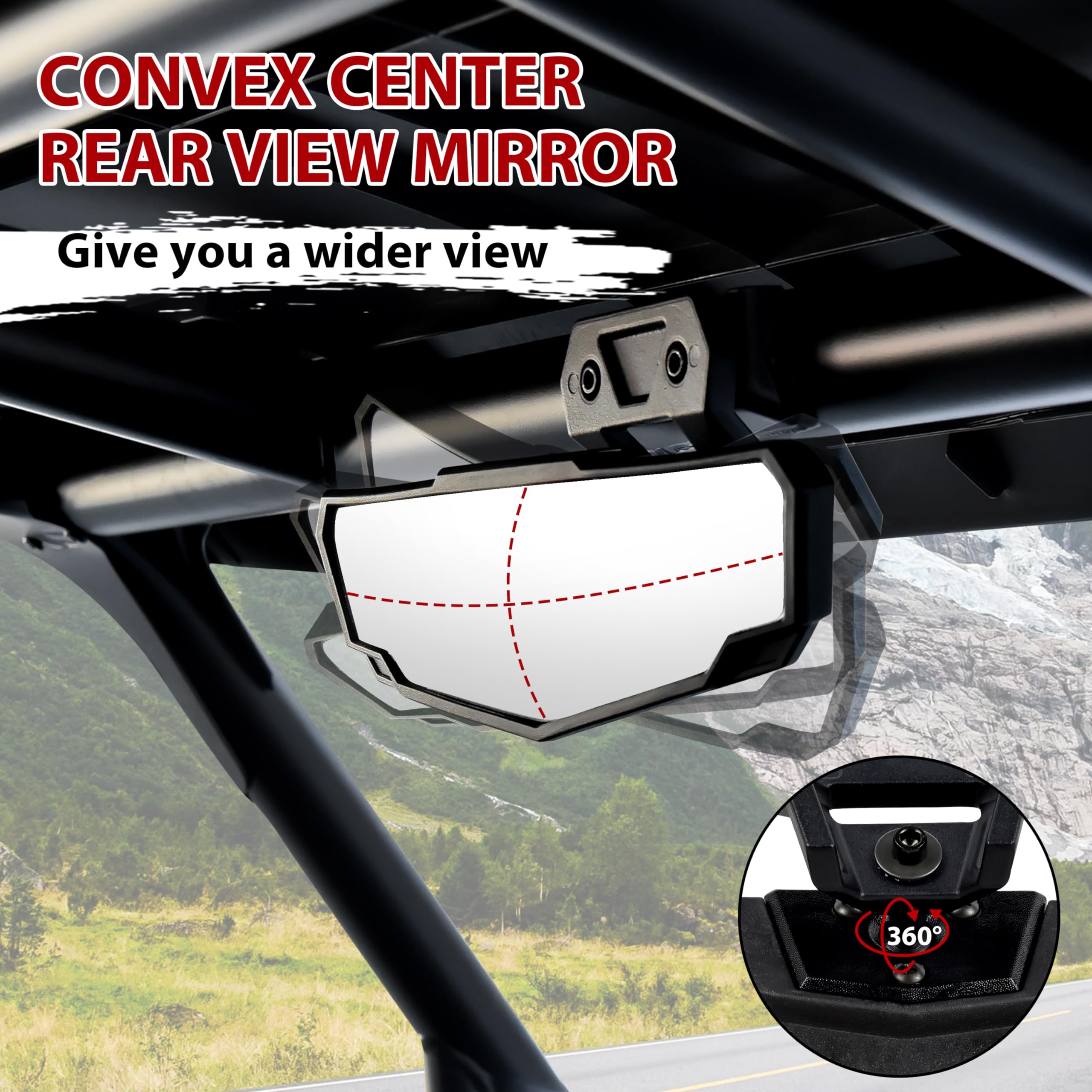 SAUTVS Folding Side Mirrors & Convex Rearview Mirror Kit for Polaris RZR XP 1000 (2024-2025) - Compatible with XP/XP 4 1000 Ultimate/Sport/Premium Models - Off-Road UTV Accessories for Enhanced Visibility & Safety