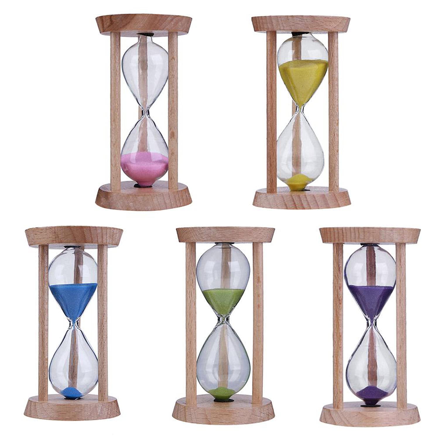 3 Minute Wooden Hourglass Sand Timer - Portable Toothbrush Timer, Kids Gift, Home & Office Desk Decor - Perfect for Brushing Teeth, Classroom Activities, Meditation & Time Management