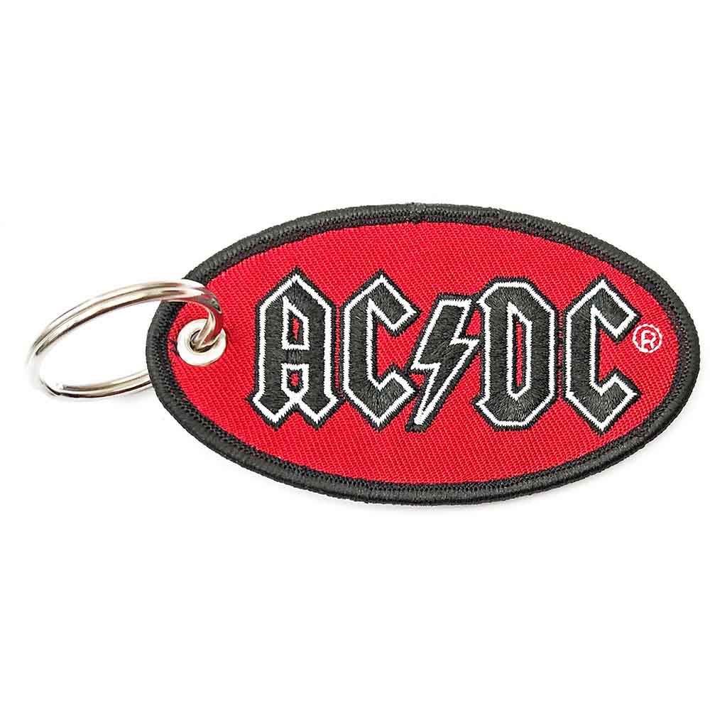 AC/DC Patch Keychains - Oval Logo Rock Band Merchandise for Backpacks, Jackets & Guitar Cases