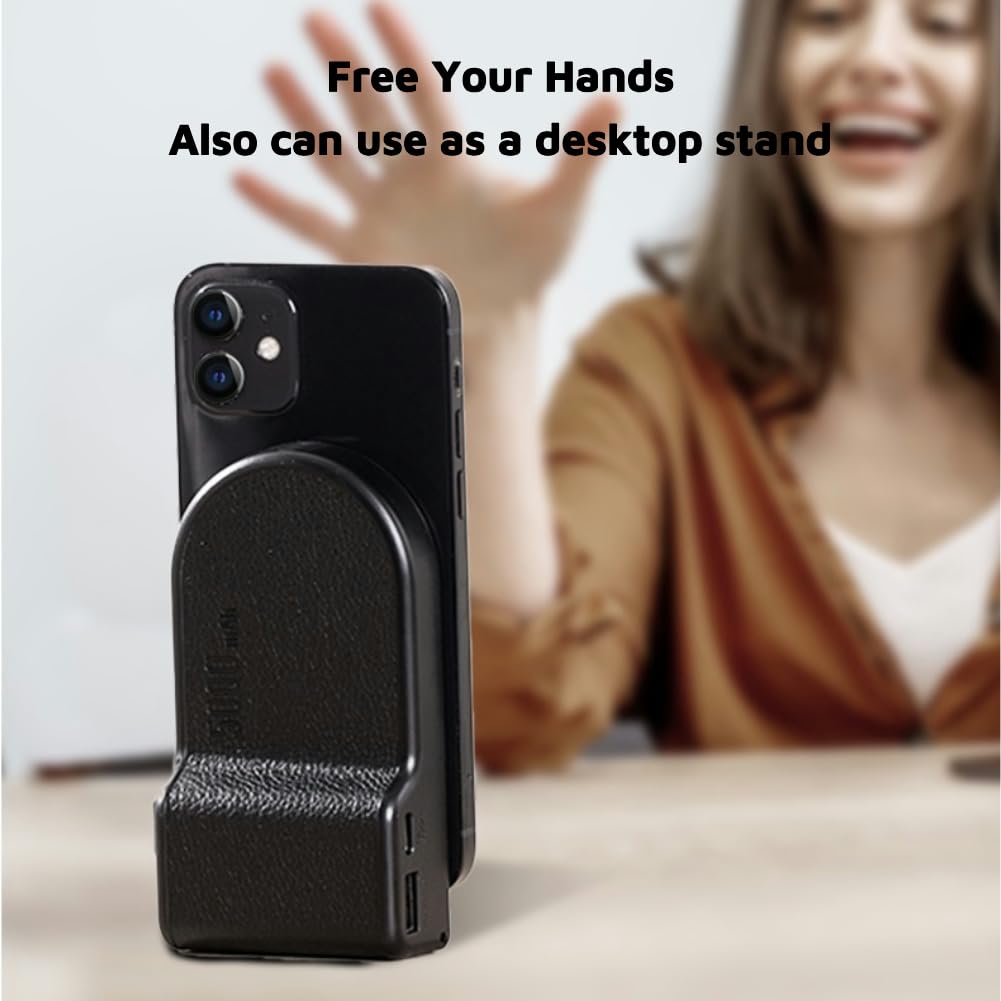 INOVAGEN Magnetic Phone Selfie Grip with 5000mAh Power Bank & Qi Wireless Charging - Bluetooth Camera Handle Bracket for iPhone Android Vlogging, Photography and Video Shooting - Perfect for Travel, Live Streaming and Content Creation