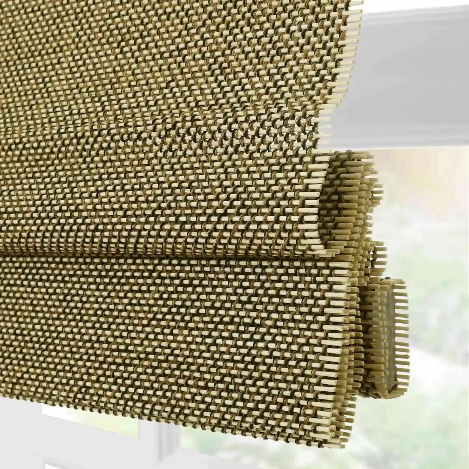 Rae Natural Ramie Bamboo Woven Shades - Series P | Eco-Friendly Window Coverings for Living Room, Bedroom & Patio | Light Filtering & UV Protection