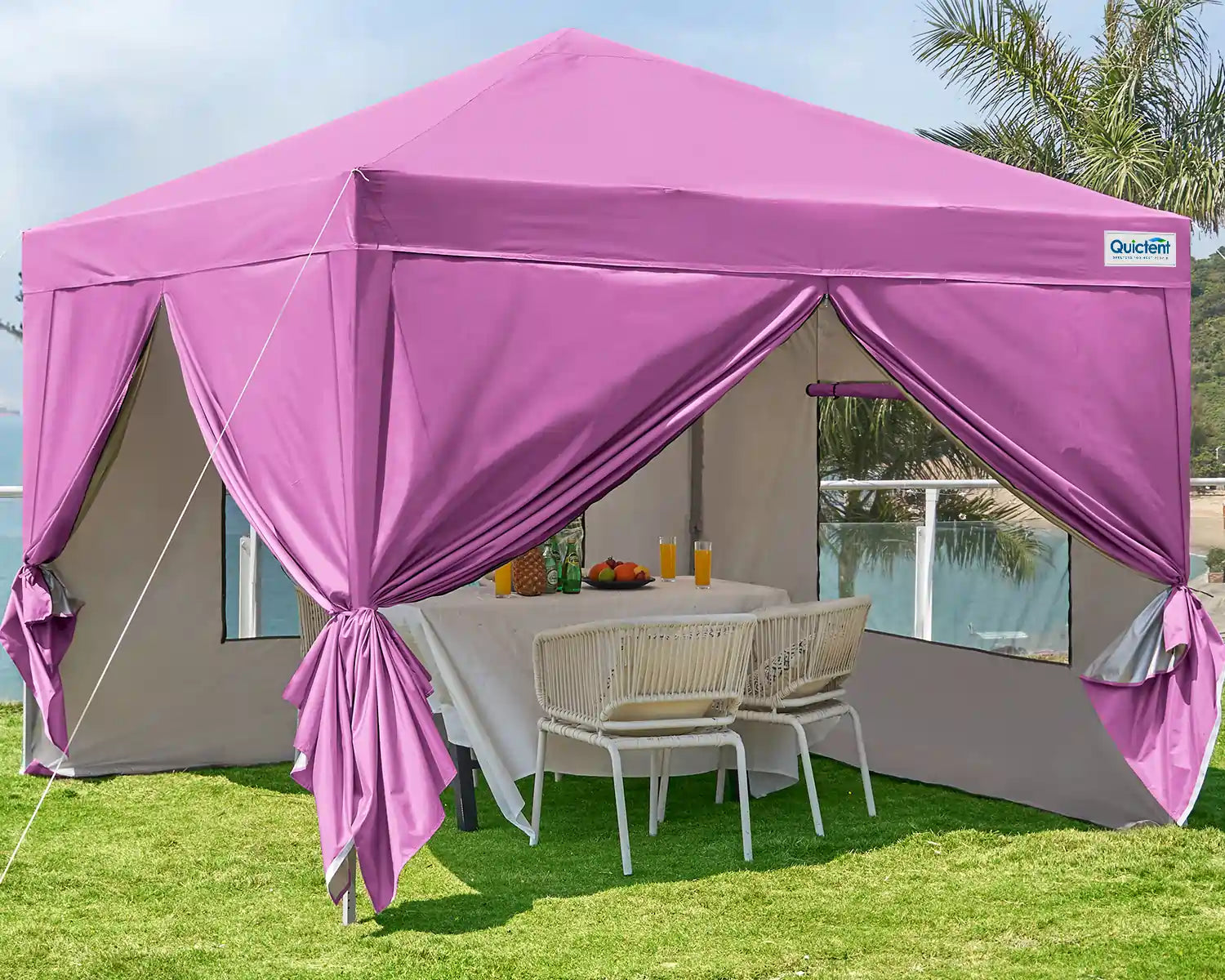 10' x 10' Pop Up Privacy Canopy Tent with Side Walls - Perfect for Outdoor Events, Beach Parties, and Backyard Gatherings