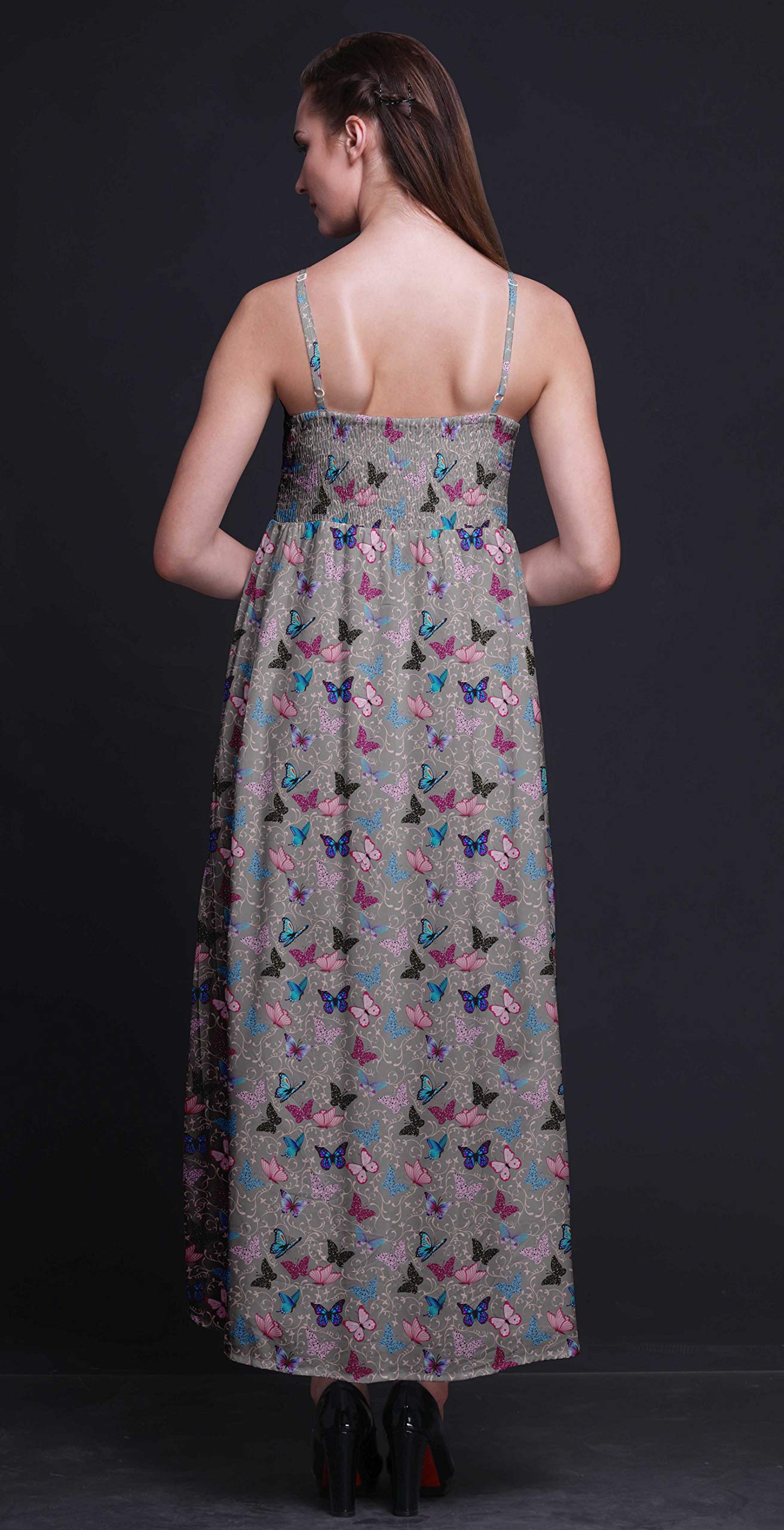 Bimba Women's Floral Printed Sleeveless Bohemian Maxi Dress - Strappy Summer Beach Cover Up for Vacation, Pool Party & Tropical Getaway