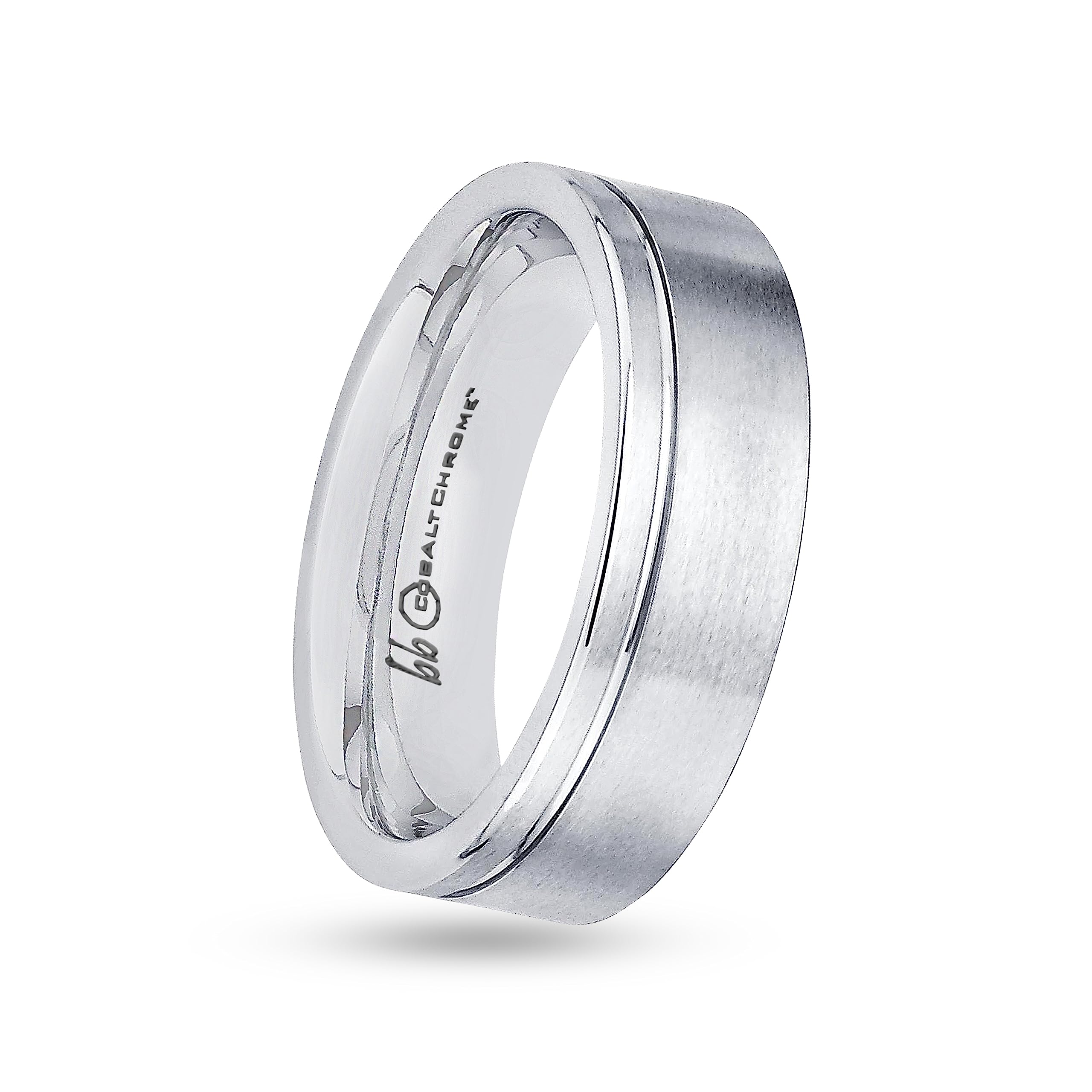 Boston Bay Diamonds Silver Cobalt Chrome Unisex Comfort Fit Wedding Band - 6mm & 7mm Width Options for Men & Women - Perfect for Engagement, Anniversary & Everyday Wear
