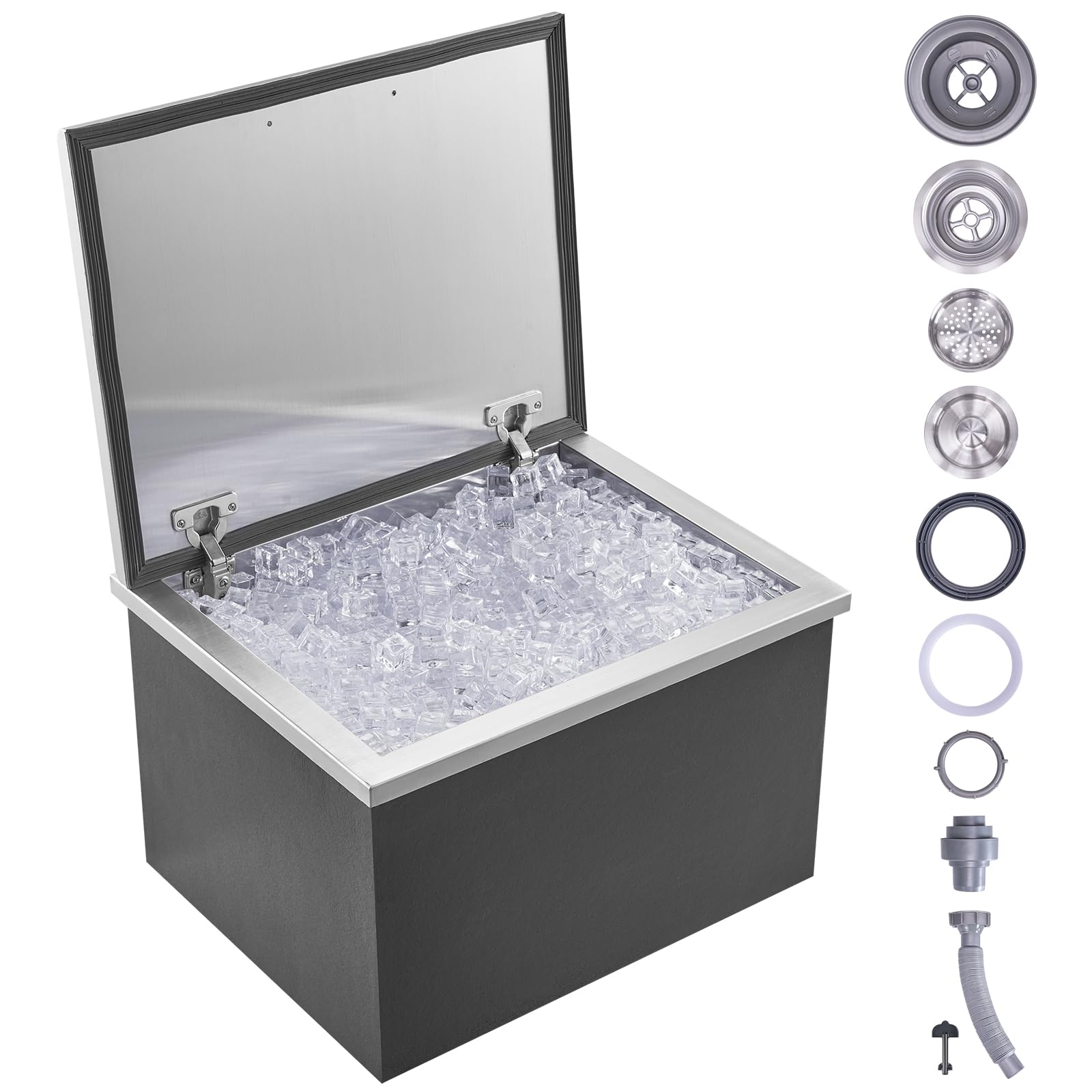 VEVOR 40 Quart Stainless Steel Drop-In Ice Chest Cooler - 20