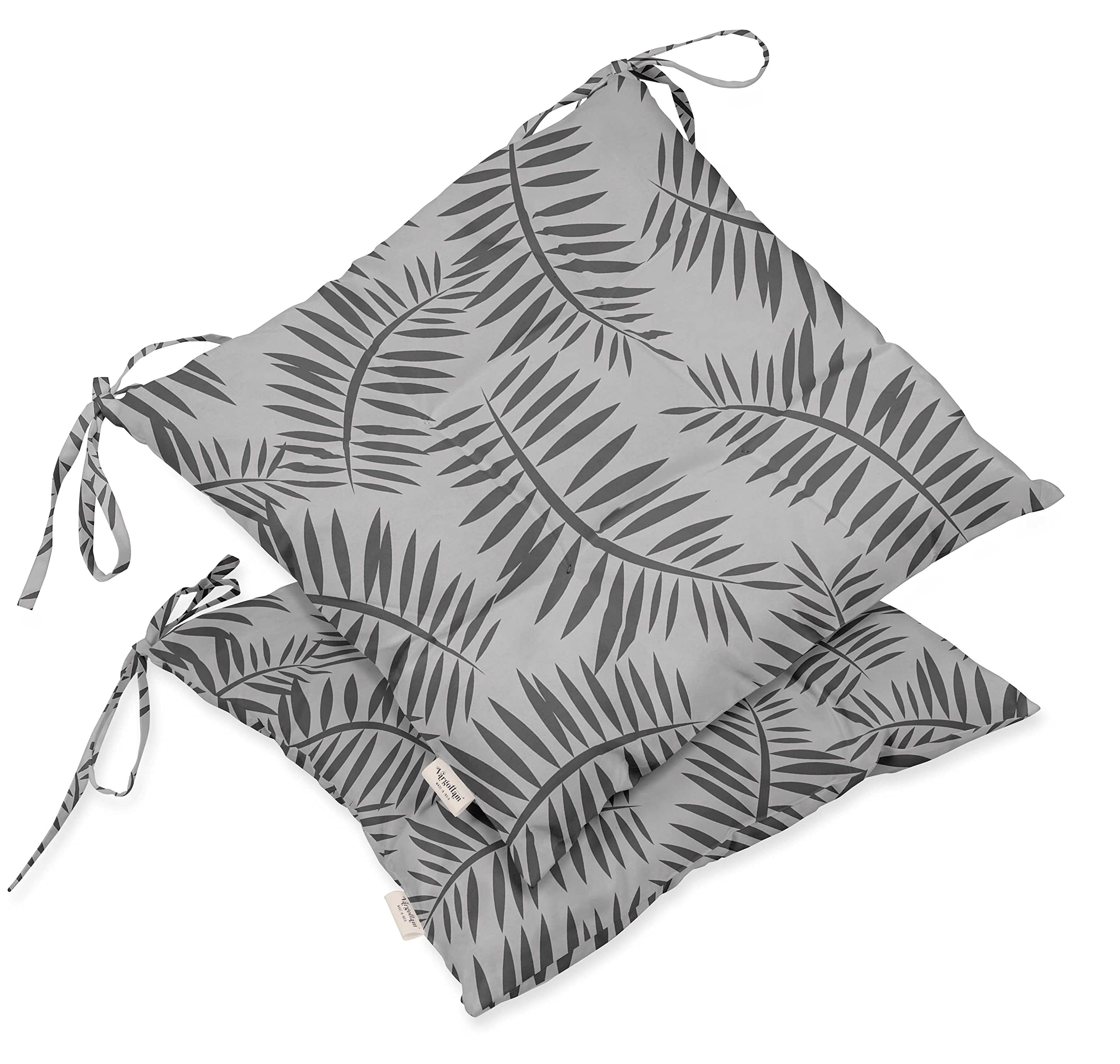 Waterproof Tufted Square Patio Cushion Set of 2 - 19 Inch Indoor/Outdoor Furniture Seat Cushions with Ocean Underwater Life Print, Gray | Perfect for Poolside Lounging, Garden Chairs & Outdoor Dining Sets