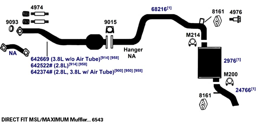 AP Exhaust Pipe 68216 - High Performance for Cars & Trucks