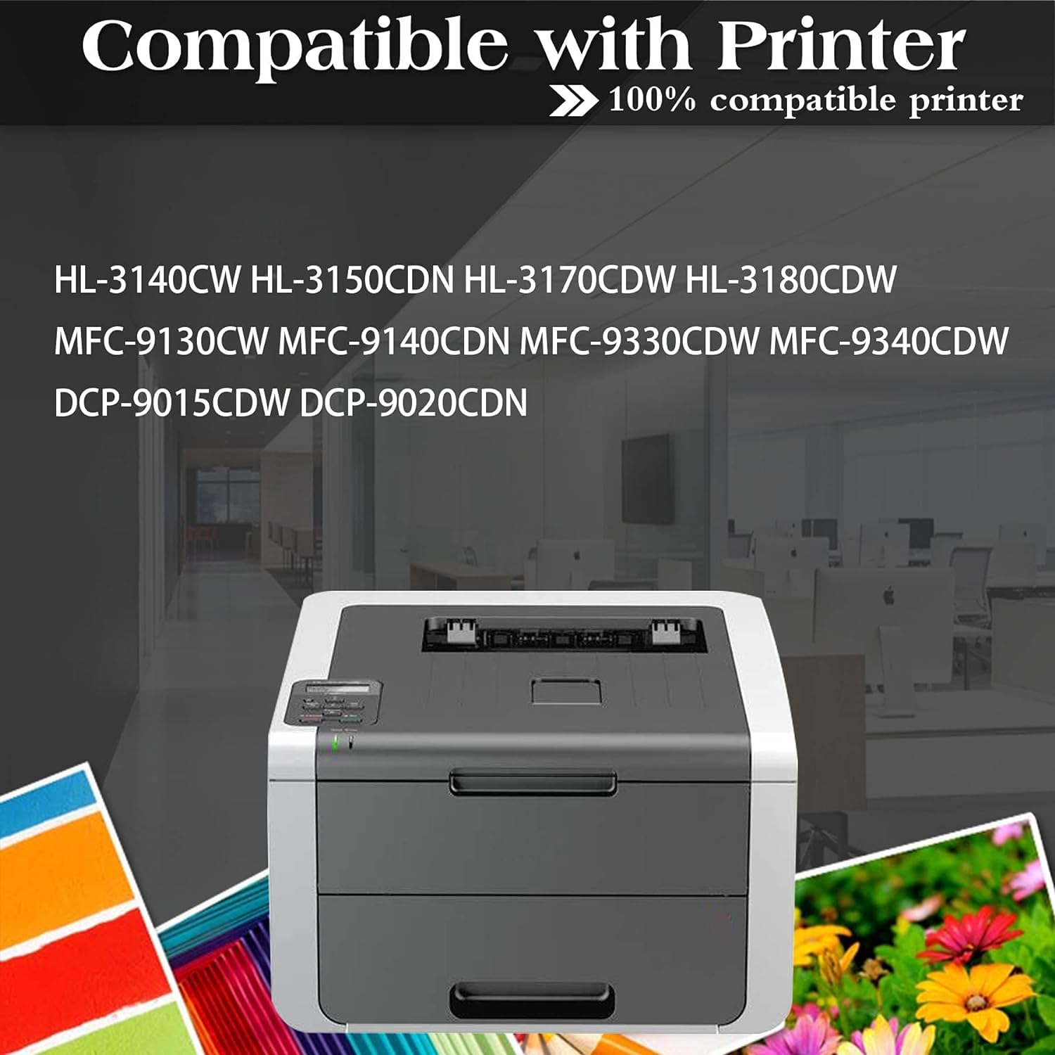 4-Pack (1BK+1C+1M+1Y) DR221CL Drum Unit Set - Replacement for Brother DR221/DR-221CL/DR 221 CL Printers - Compatible with HL-3140CW, HL-3170CDW, HL-3180CDW, MFC-9130CW, MFC-9330CDW - Perfect for Home & Office Printing Needs